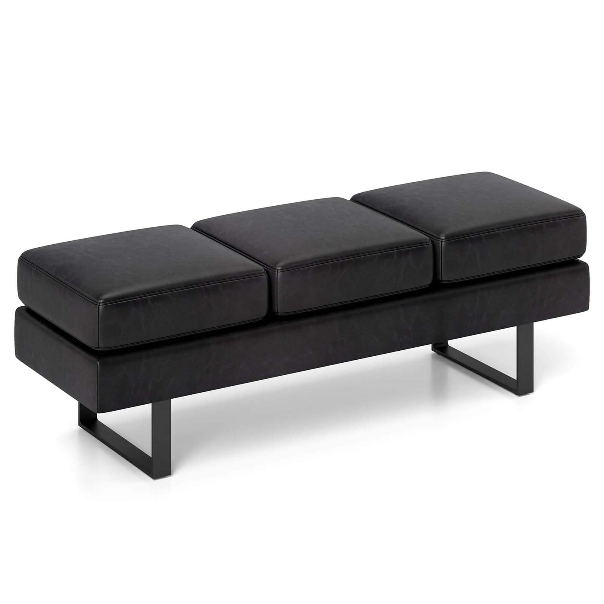 Costway HCST04940 Modern Black Accent Bench 59-in x 19-in x 18.5-in