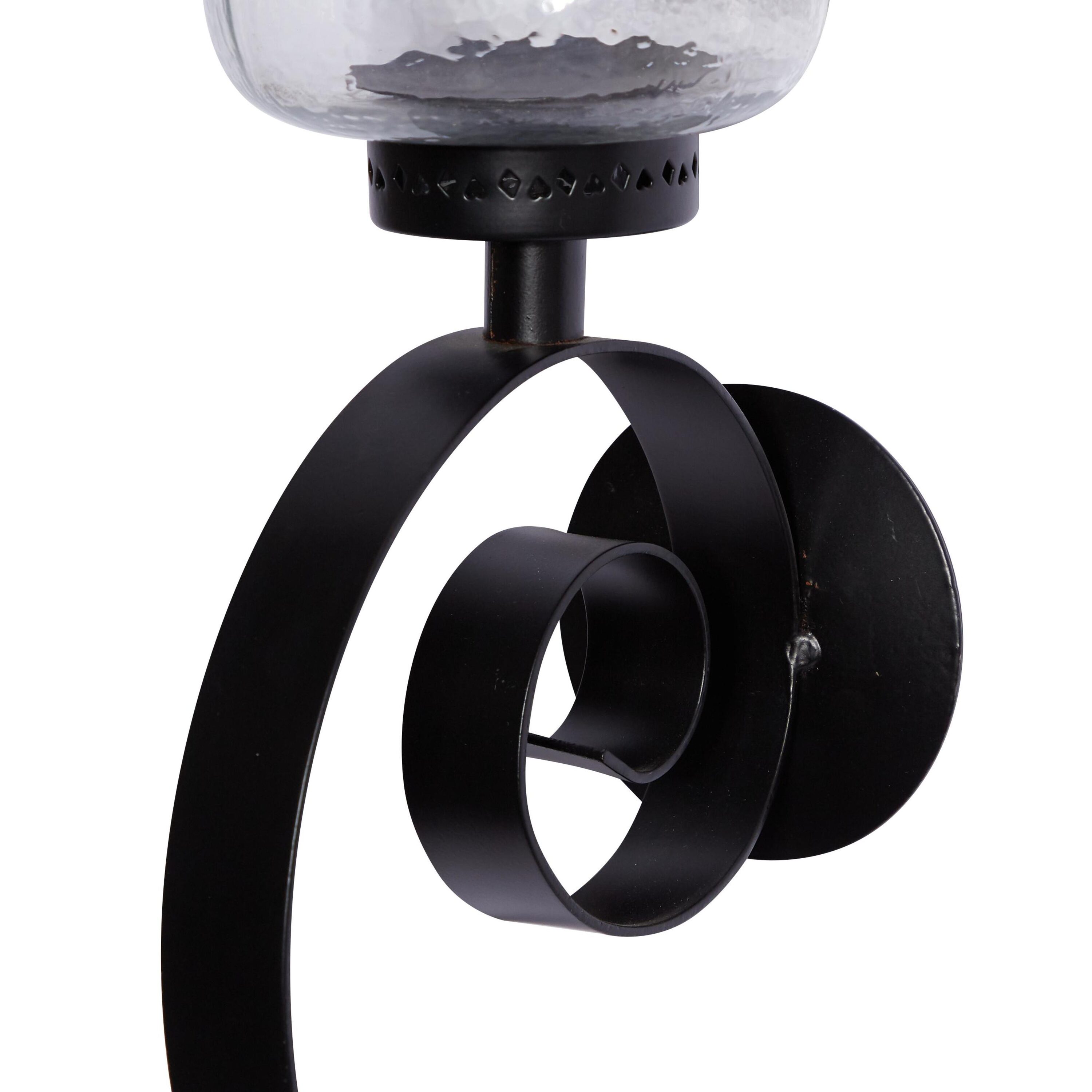 Elegant Scrollwork 27" Black Iron Wall Sconce, Plug-In Electric