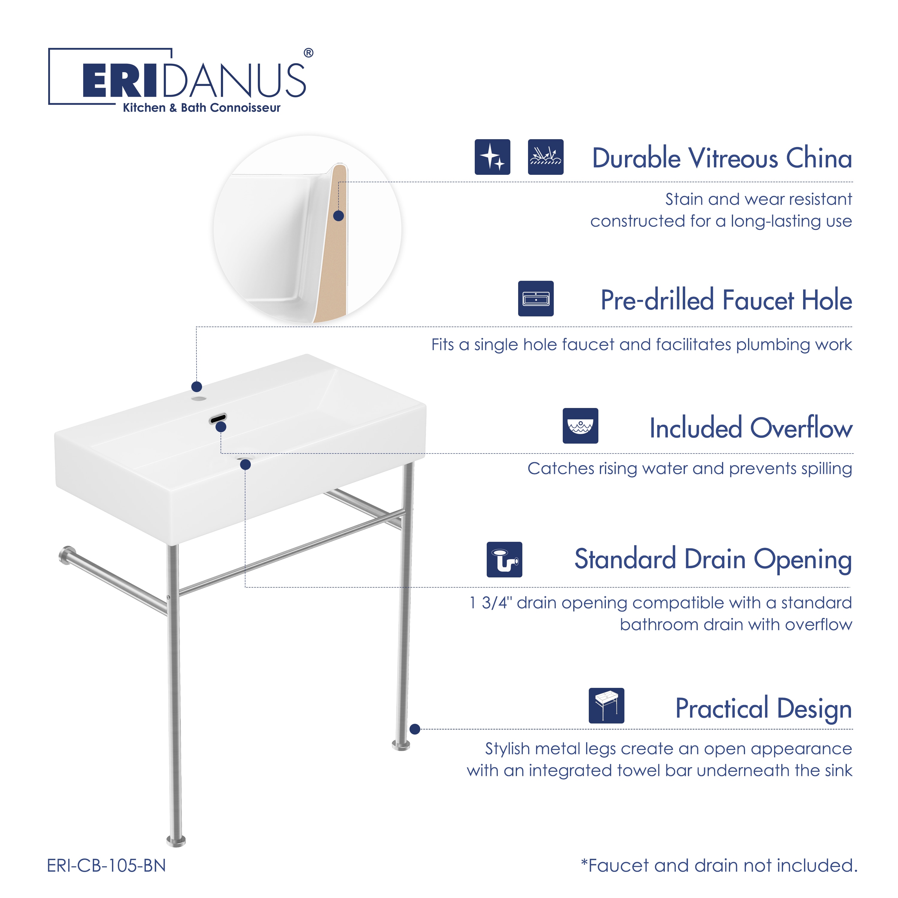 Eridanus ERI-CB-105-BN Console-Sinks - View #4