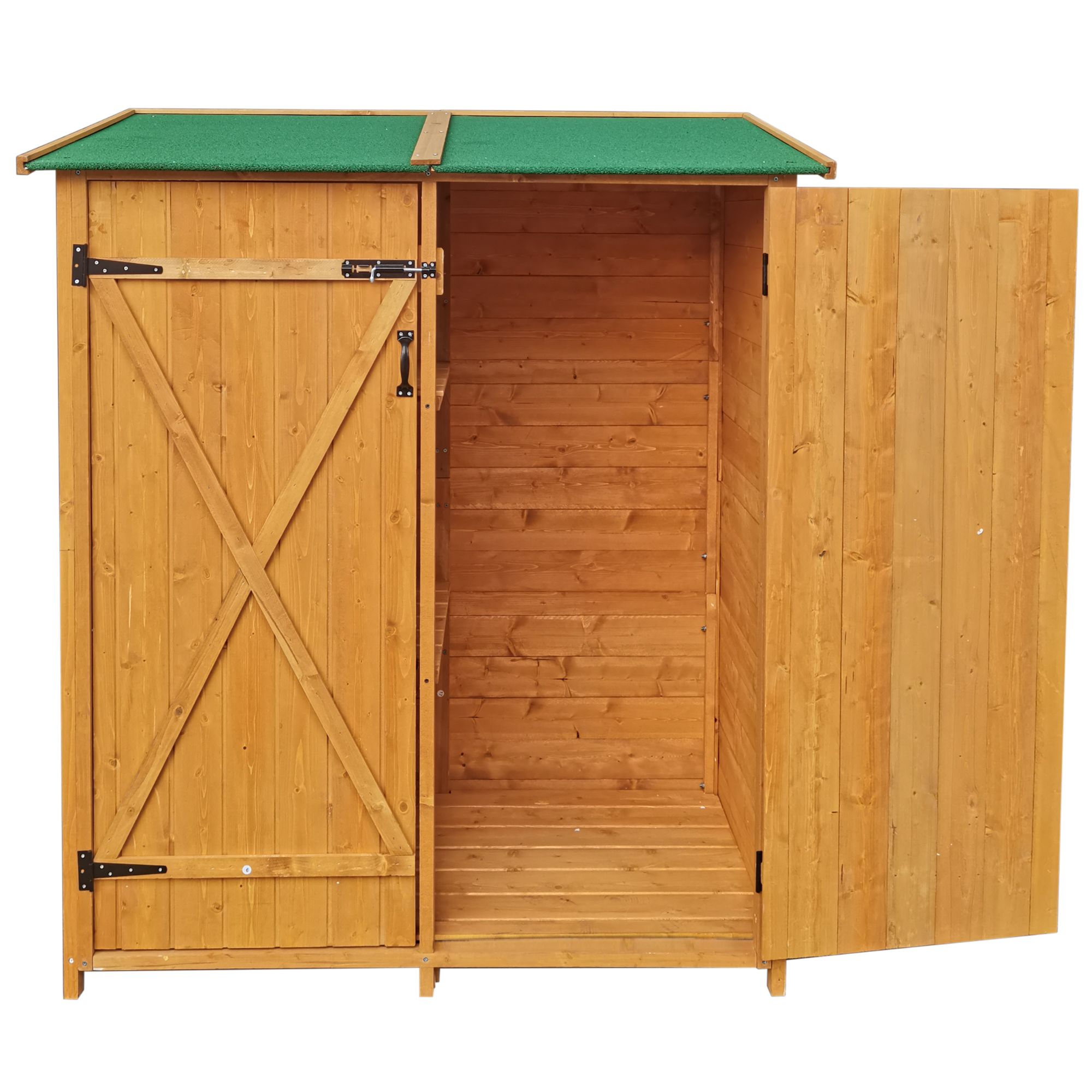 WELLFOR Outdoor Storage Wooden Tool Shed 3-ft x 5-ft Storage Shed ...