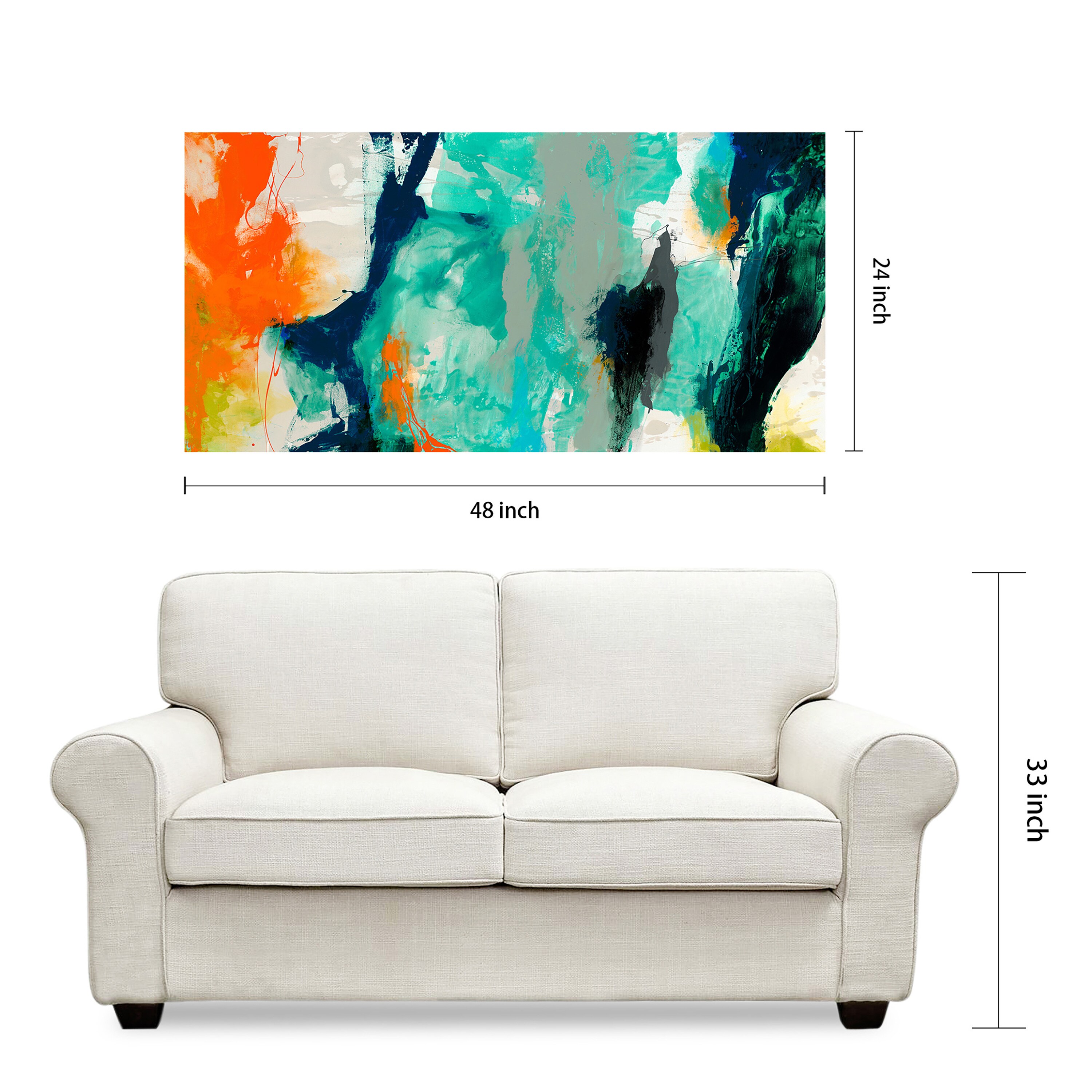 Empire Art Direct 24-in H x 48-in W Abstract Glass Print in the Wall ...