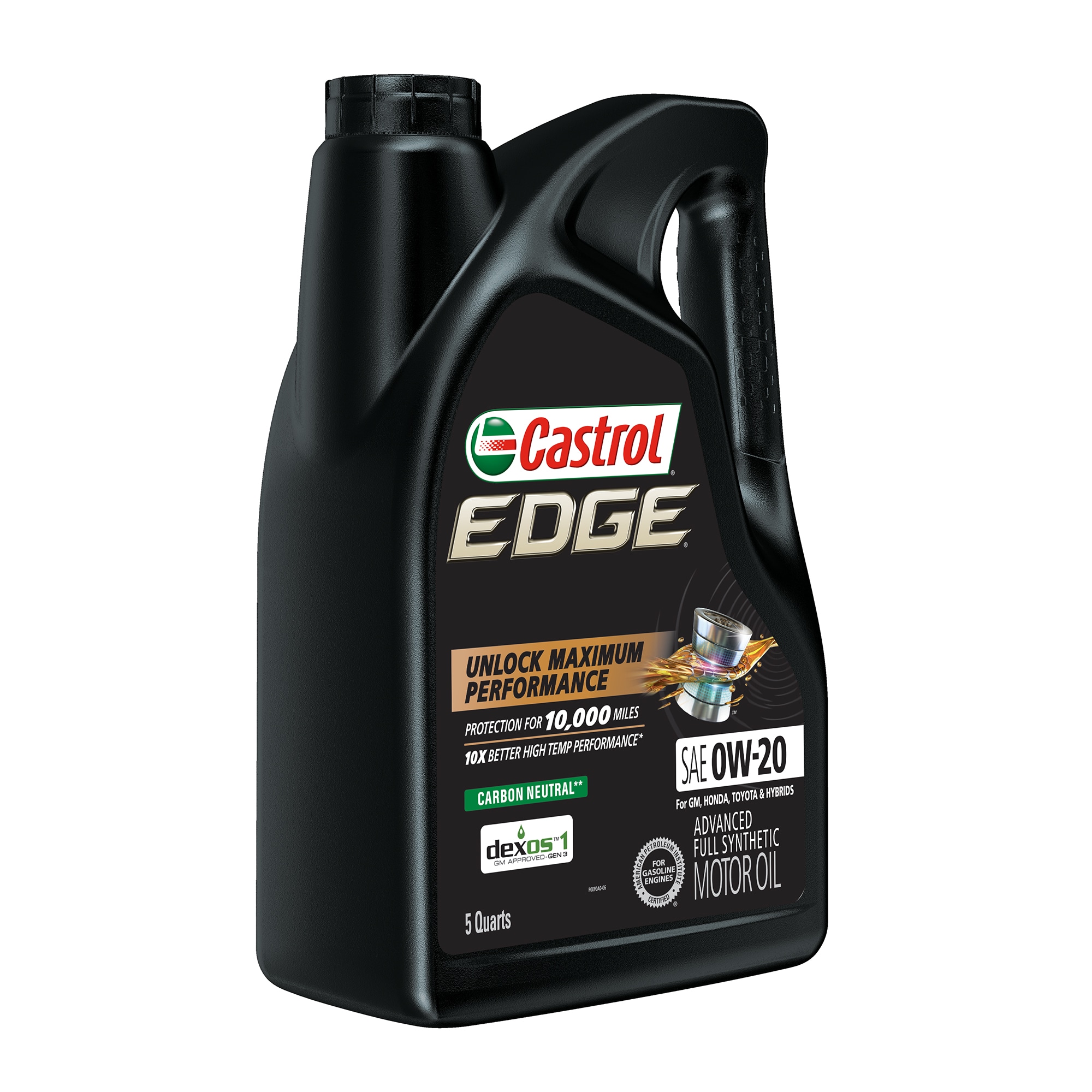 CASTROL EDGE 0W-20 Advanced Full Synthetic Motor Oil, 5 Quarts in