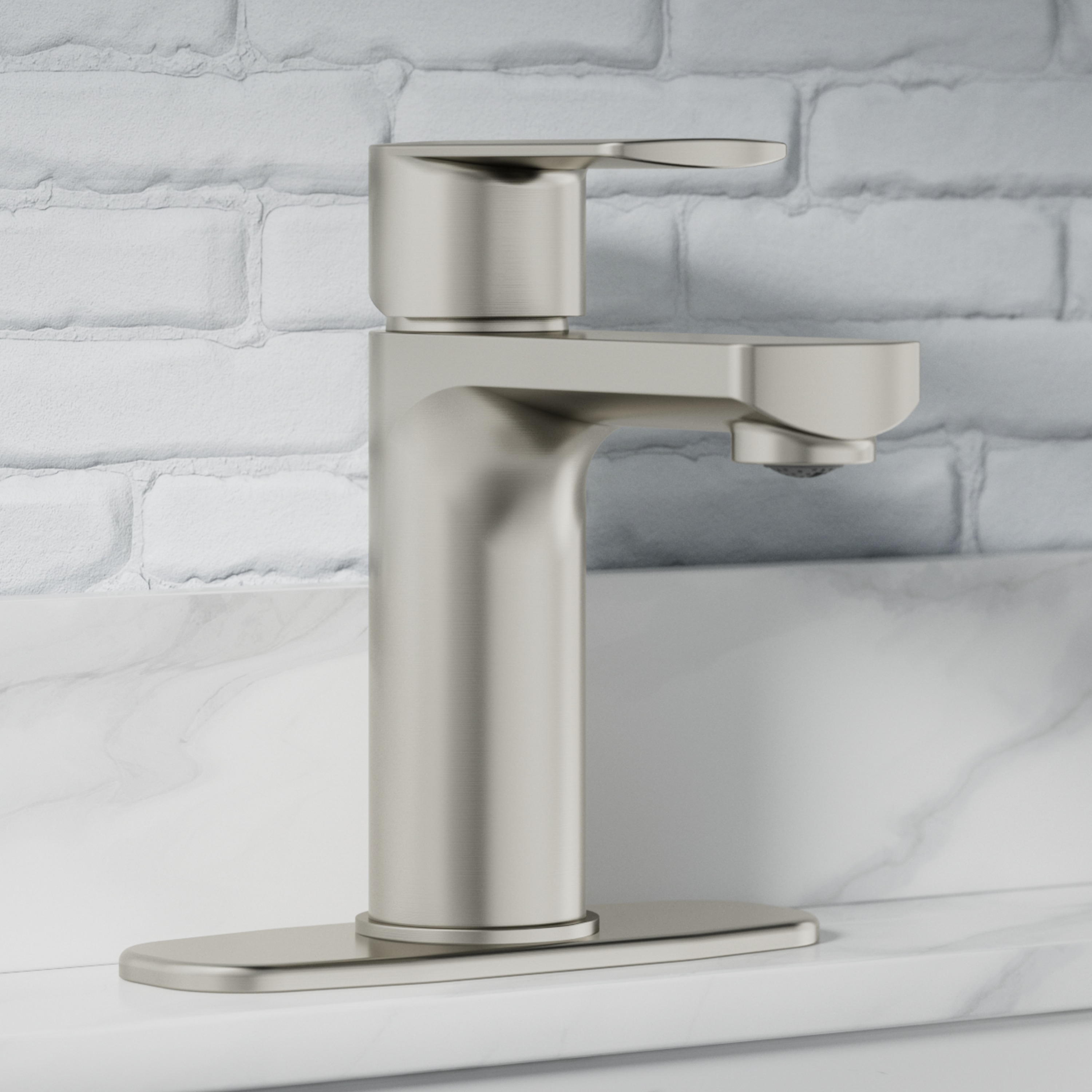 Kensett sale Brushed Nickel 1-Handle Vessel WaterSense Bathroom Sink Faucet with Drai