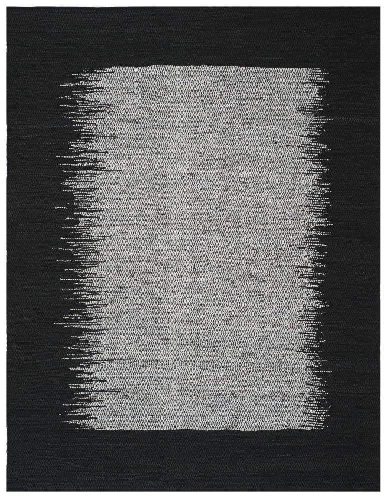 Safavieh VTL387C-8 Vintage Leather Deaver 8 x 10 (ft) Leather Light Gray/Black Rectangular Indoor Border Coastal Area rug