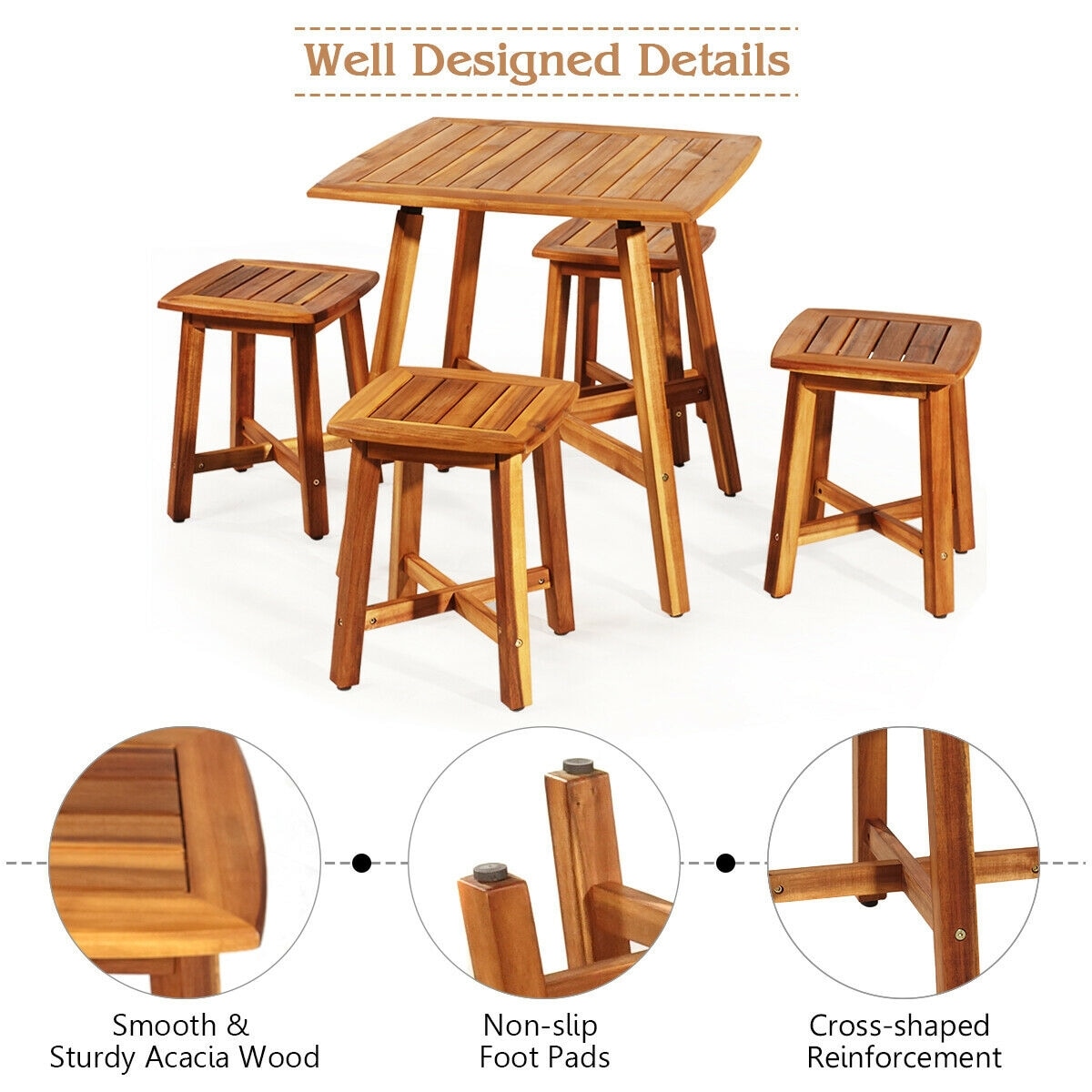 Forclover HYFC-5PC874 Patio-Dining-Sets - View #7