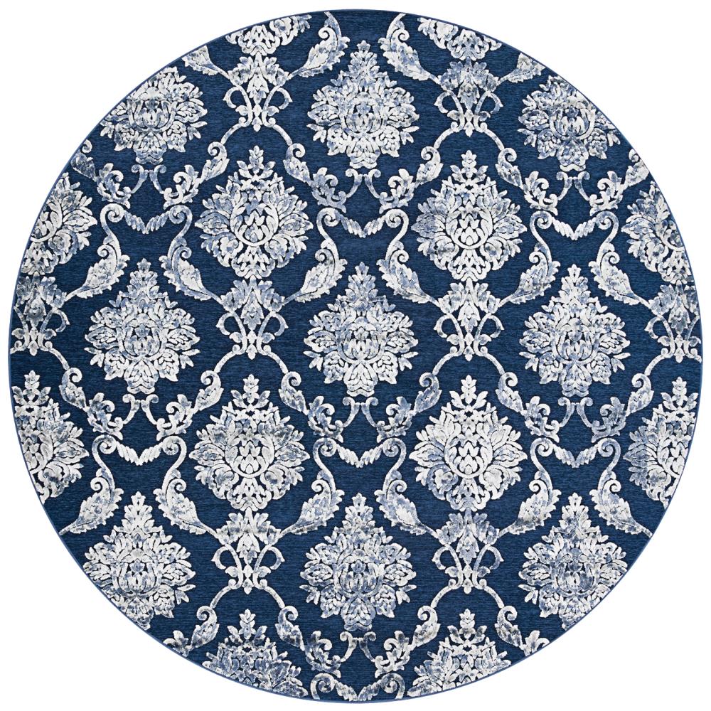 Couristan CIRe 7 x 7 Monarch Blue Round Indoor Area Rug at Lowes.com