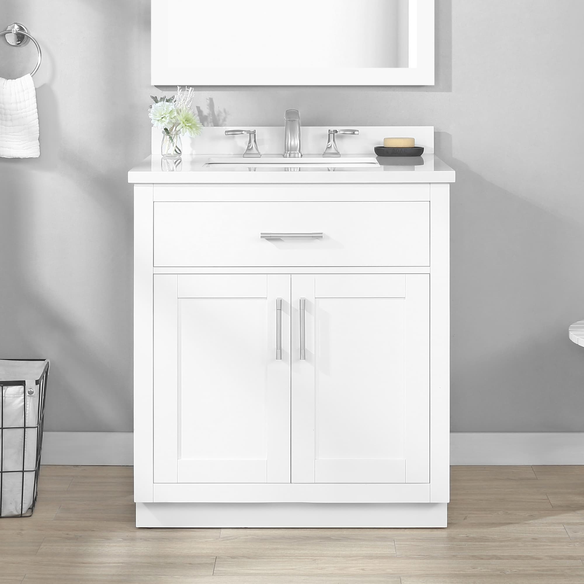 OVE Decors Bailey 30-in White Undermount Single Sink Bathroom Vanity ...