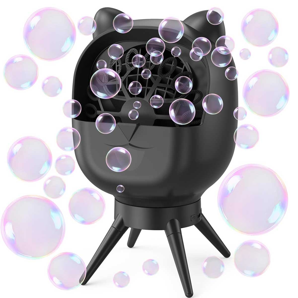 Aoibox LABBM2923 Rechargeable Bubble Machine 180 Degree Auto Rotating 38000 Big Bubbles Per Minute 500ml Large Capacity for Kids Outdoor Parties