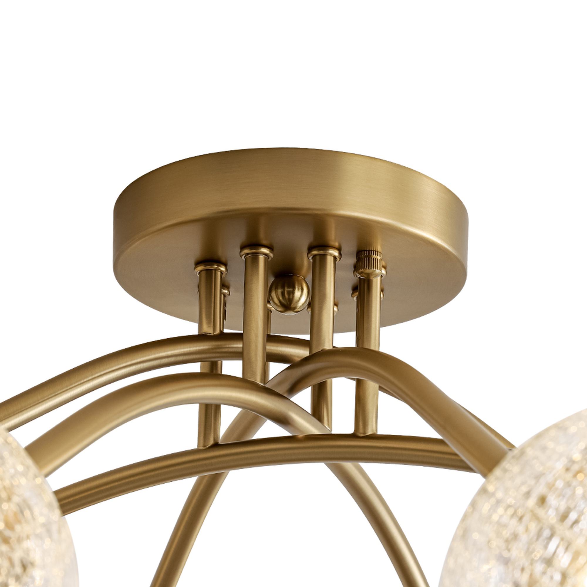 Zicbol 8 -Light 27-in Brass Semi Flush Mount Light in the