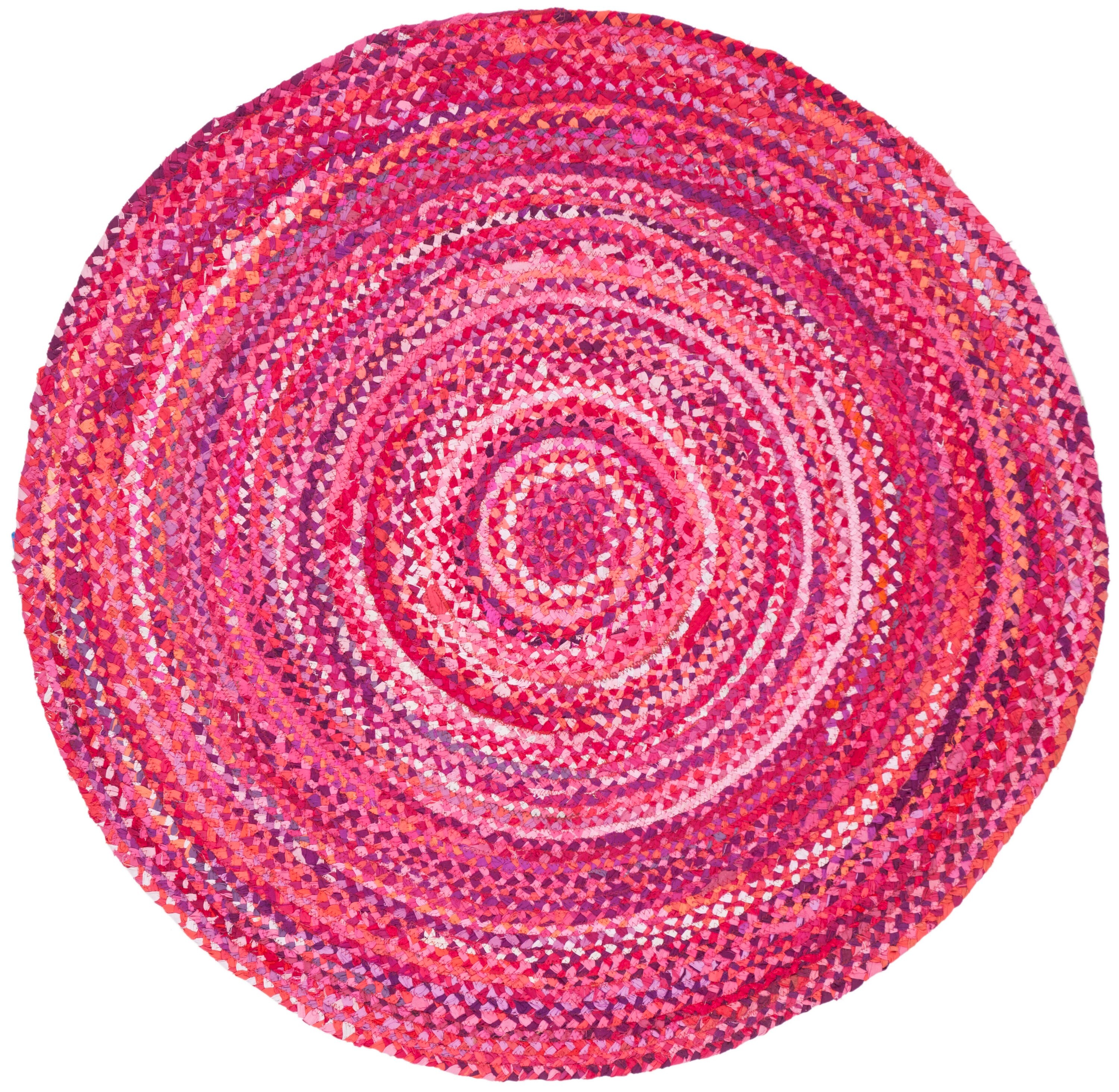 Safavieh Braided Lilie 4 X 4 (ft) Pink/Fuchsia Round Indoor