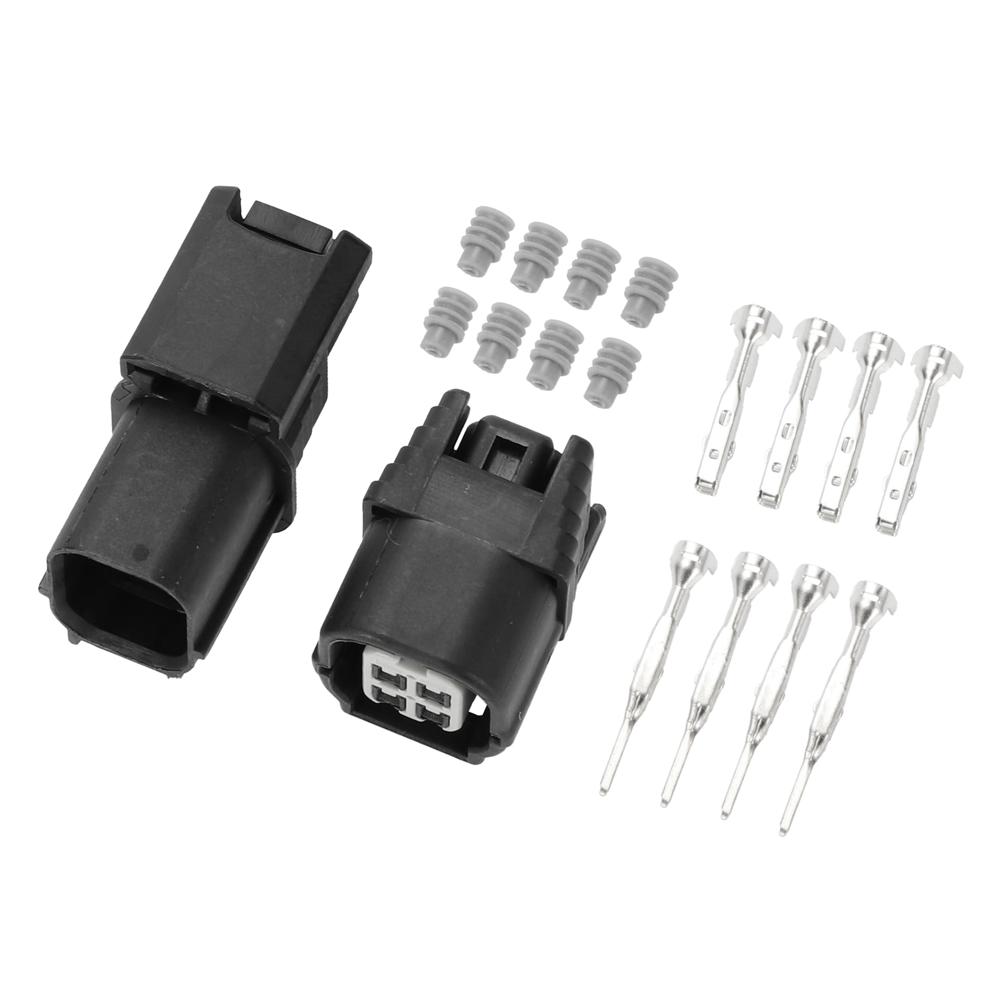 Unique Bargains Oxygen Sensor Connector Plug for Honda FK2 FK8 / Inner Male Female Wire Terminal Connector / Waterproof Plastic 1mm Series / 1 Set Black 4 Pin