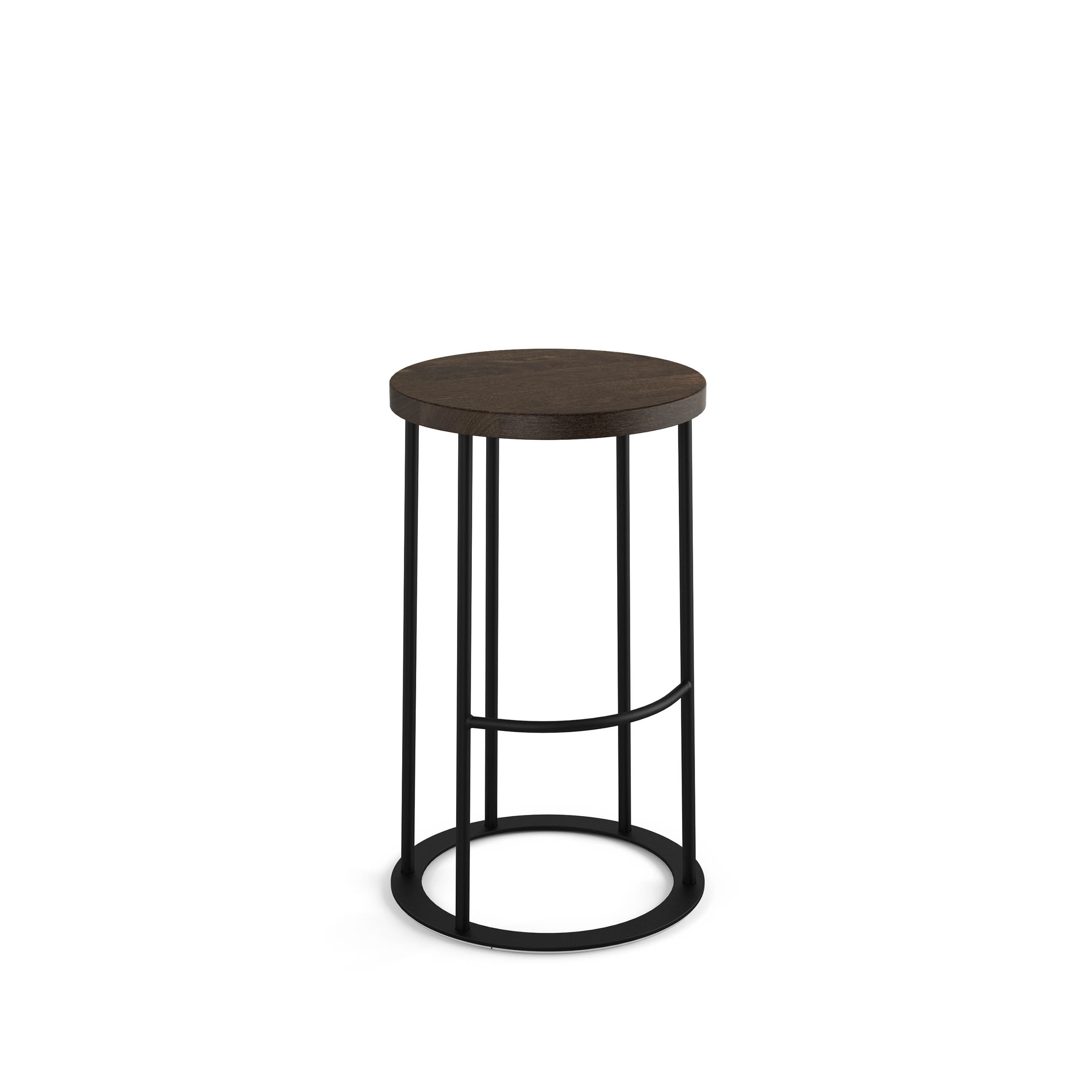 Amisco 44206-26WE/1B2548 Davis Dark Grey / Black Metal 25.5-in H Counter height (24-in to 27-in) Round Seat Metal Bar Stool