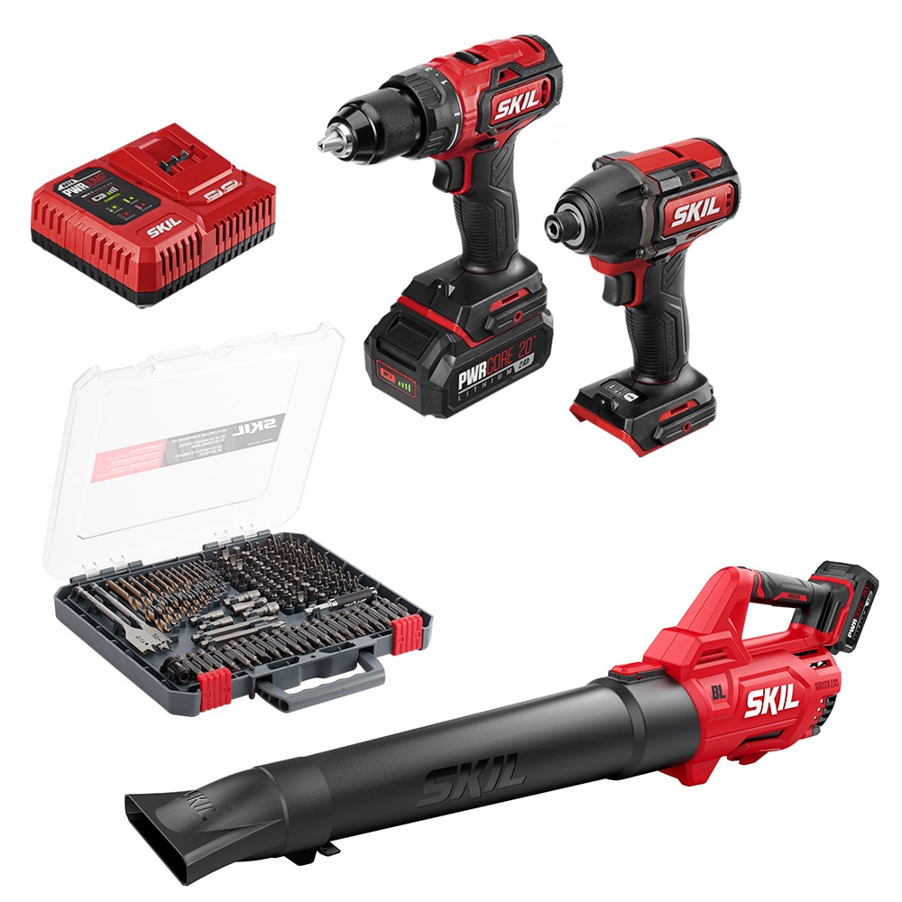SKIL PWR CORE 20™ 20-Volt 2 Tool Brushless Combo and Leaf Blower Kit