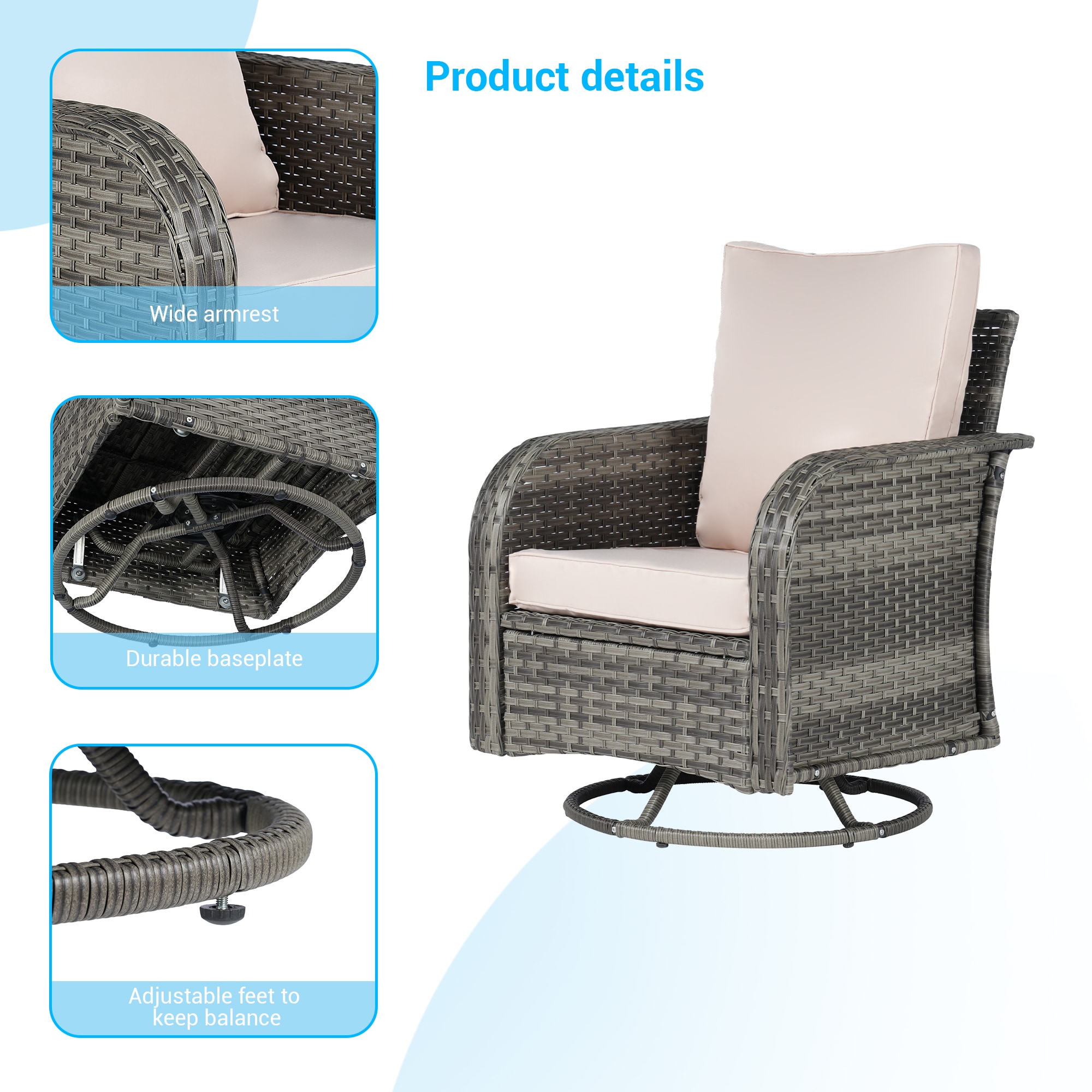 SANSTAR L-WS801-SN-8V1 Patio-Conversation-Sets - View #7