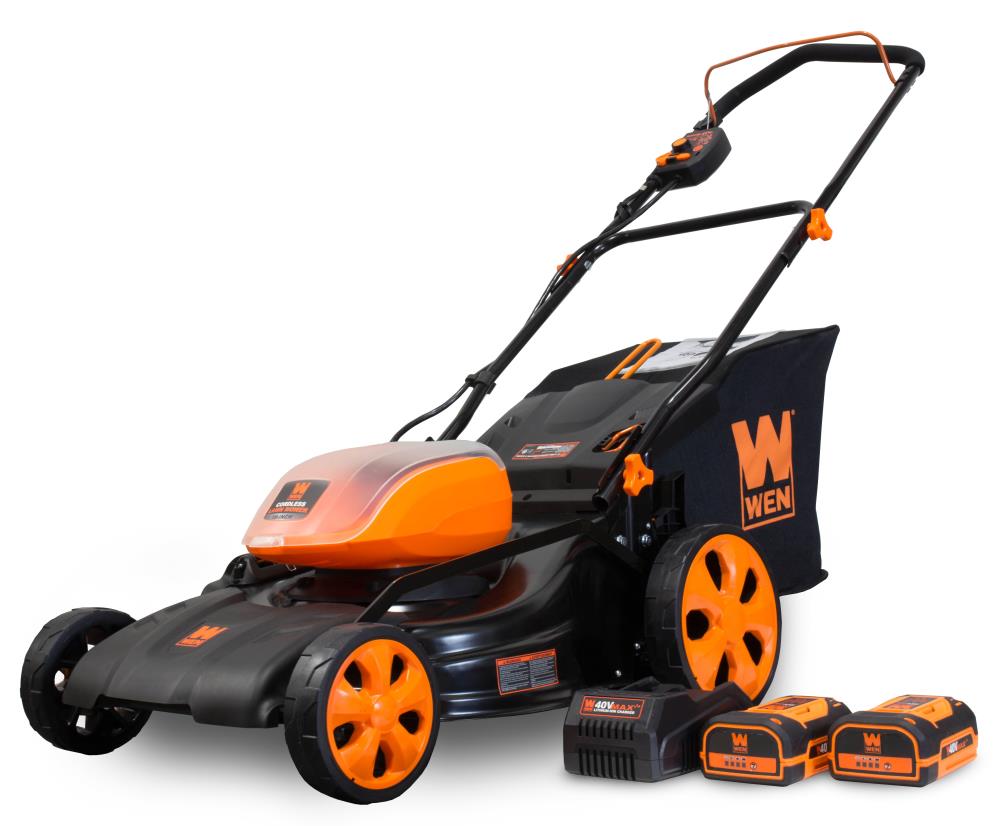 40-volt Max 19-in Cordless Push Lawn Mower 4 Ah (Battery and Charger Included) | - WEN 40439