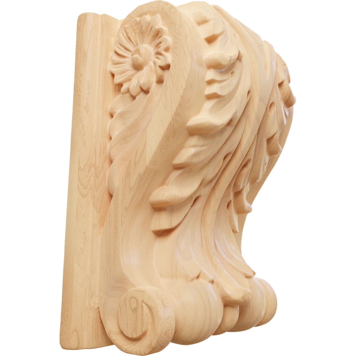 Ekena Millwork CORW05X03X07ABRO 5-in x 3-in x 6.5-in Unfinished Red Oak Wood Paintable/Stainable Corbel