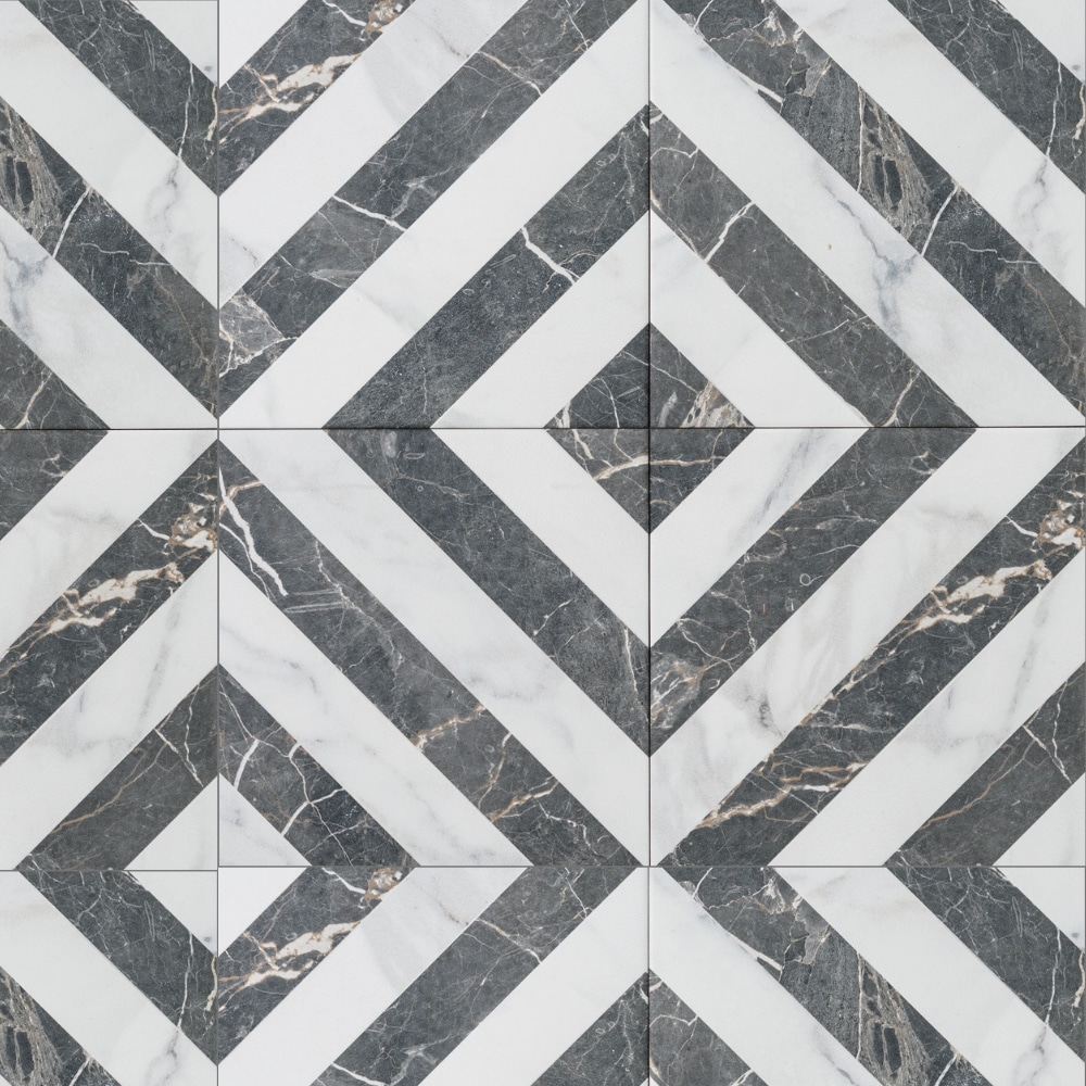 The Tile Life TVERS0808DA Palace Dark 8-in x 8-in Matte Porcelain Patterned Floor and Wall Tile (11-sq. ft/ Carton)