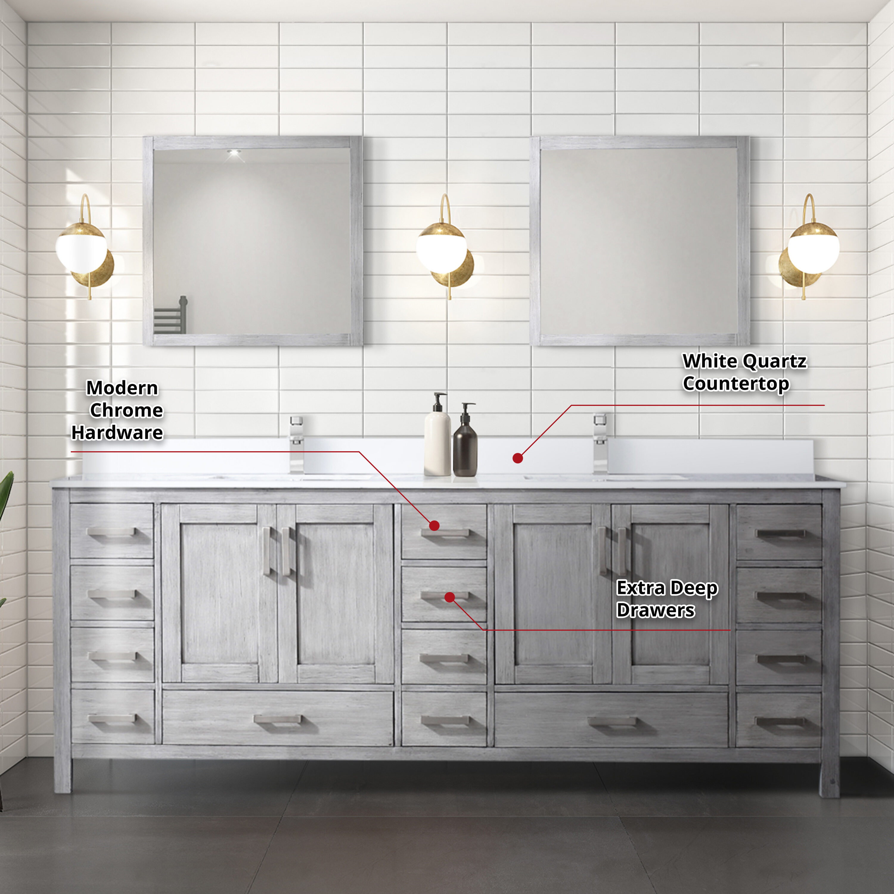 Lexora LJ342284DDWQ000 Bath-Vanity-Combo - View #7