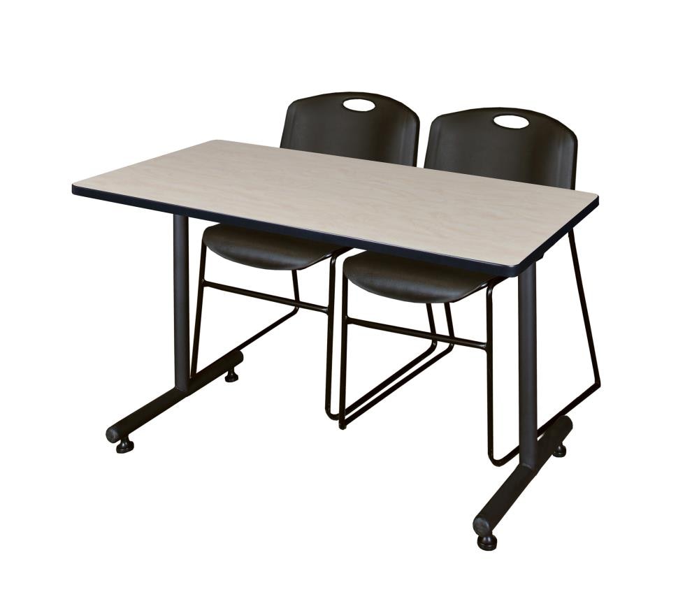 Regency MKTRCT4824PL44BK Training Off-white 4-Person Training Table (48-in W x 29-in H)