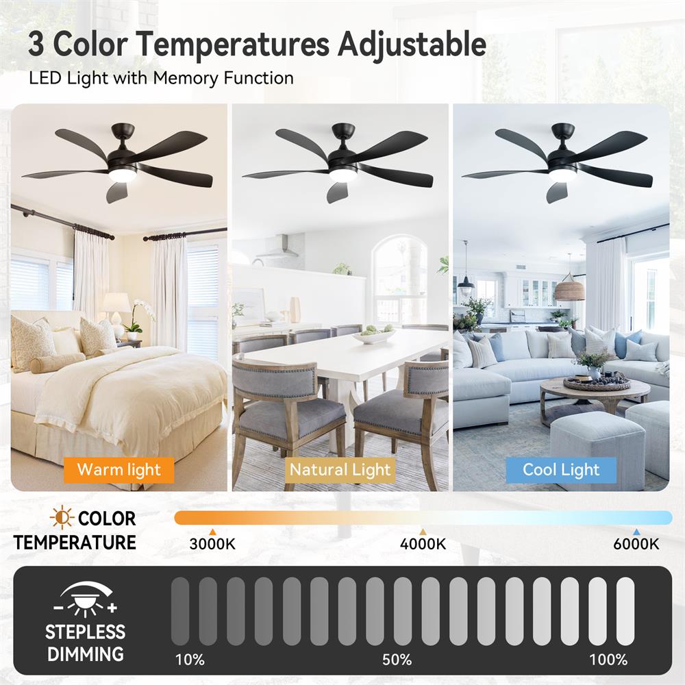 Sofucor LW-52K096-BK-ABS-BK Ceiling-Fans - View #3