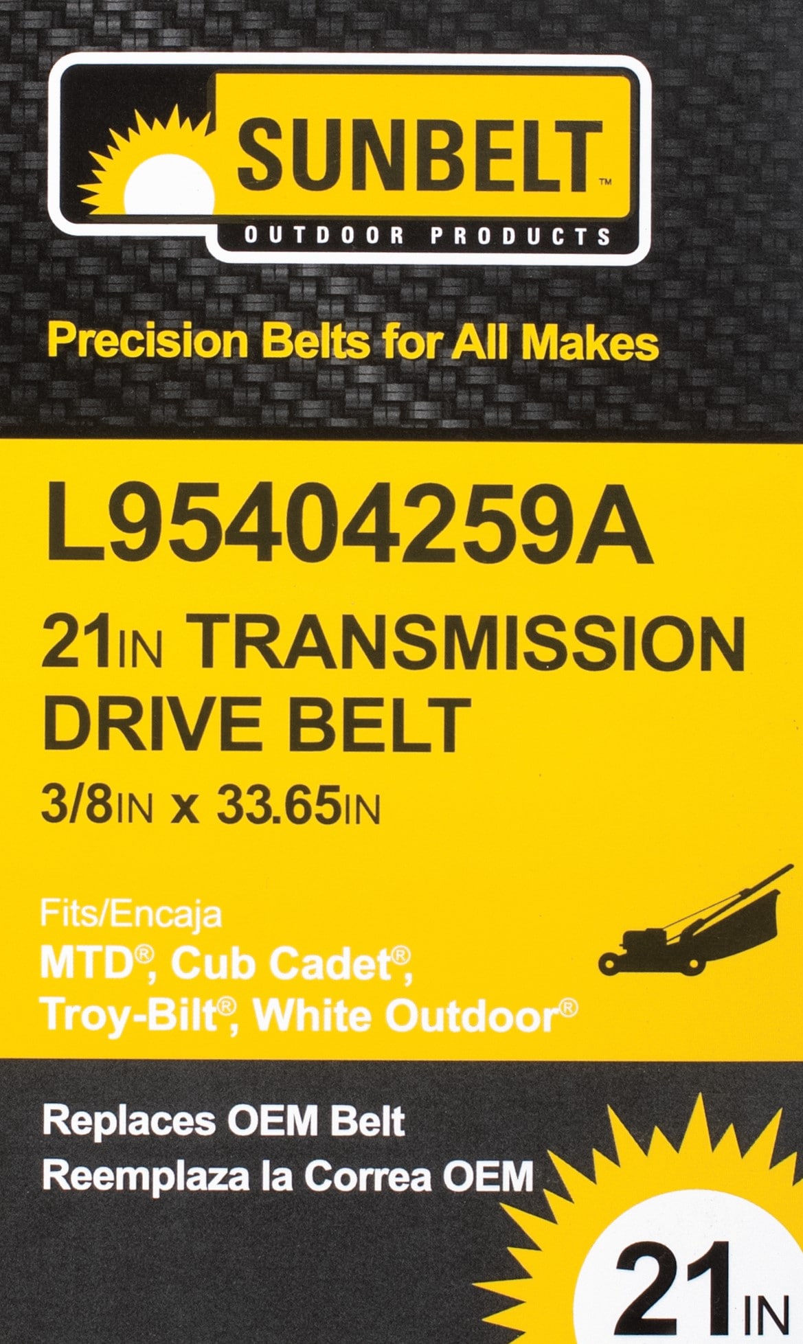 Sunbelt L-95404259A 21-in Transmission Drive Belt for Push Lawn Mowers ...