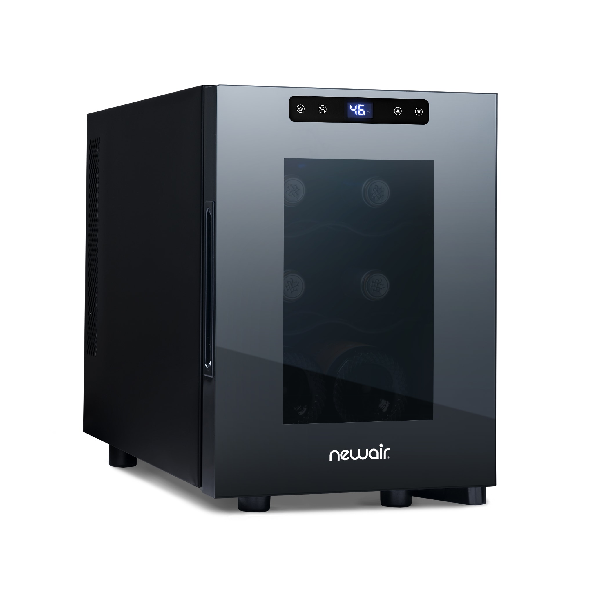 NewAir NWC06TBK00 10.2-Inches W 6 -Bottles Black Freestanding Indoor Wine Cooler