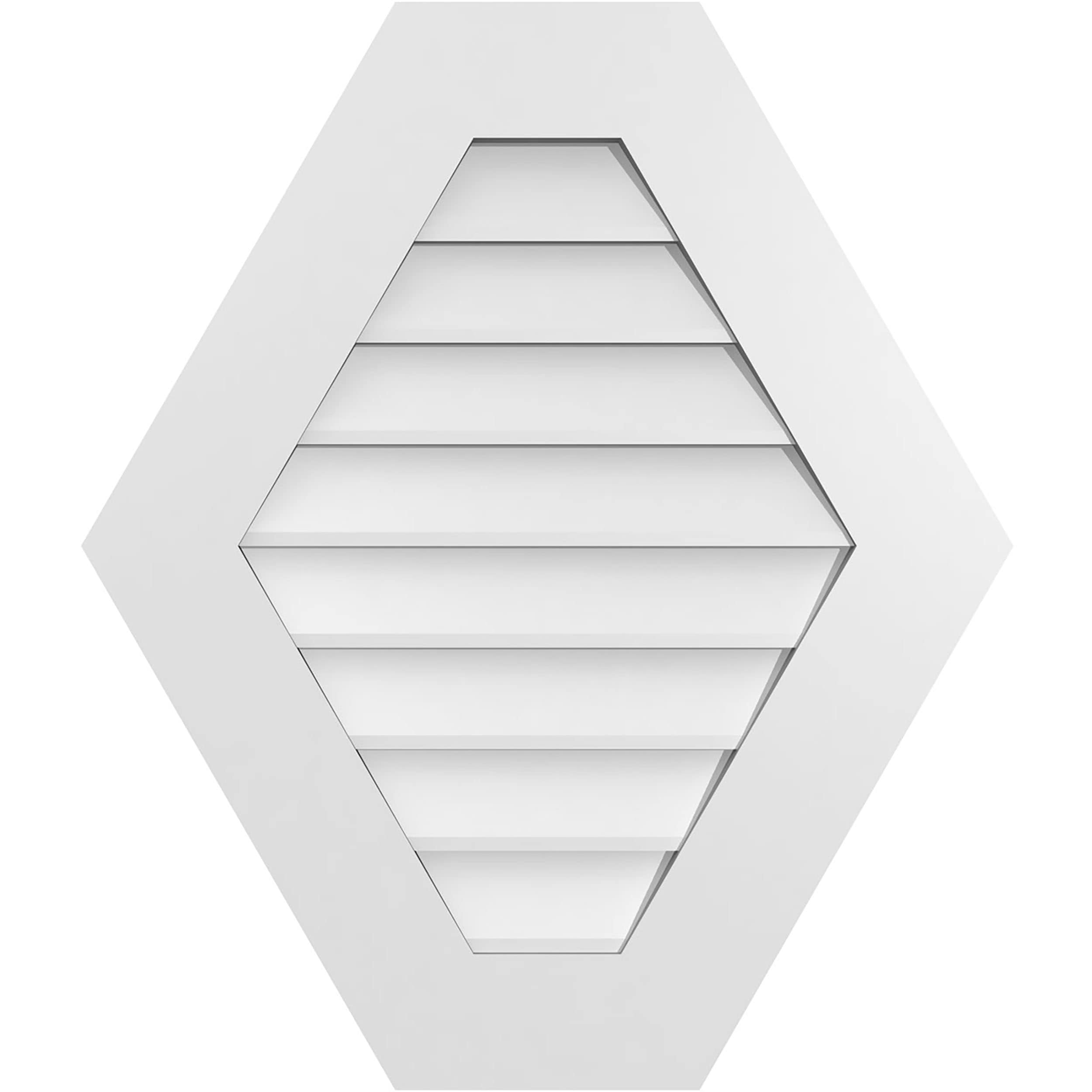 Ekena Millwork GVPHP24X2801SN 24-Inches x 28-Inches Off-white Peaked PVC Gable Louver Vent