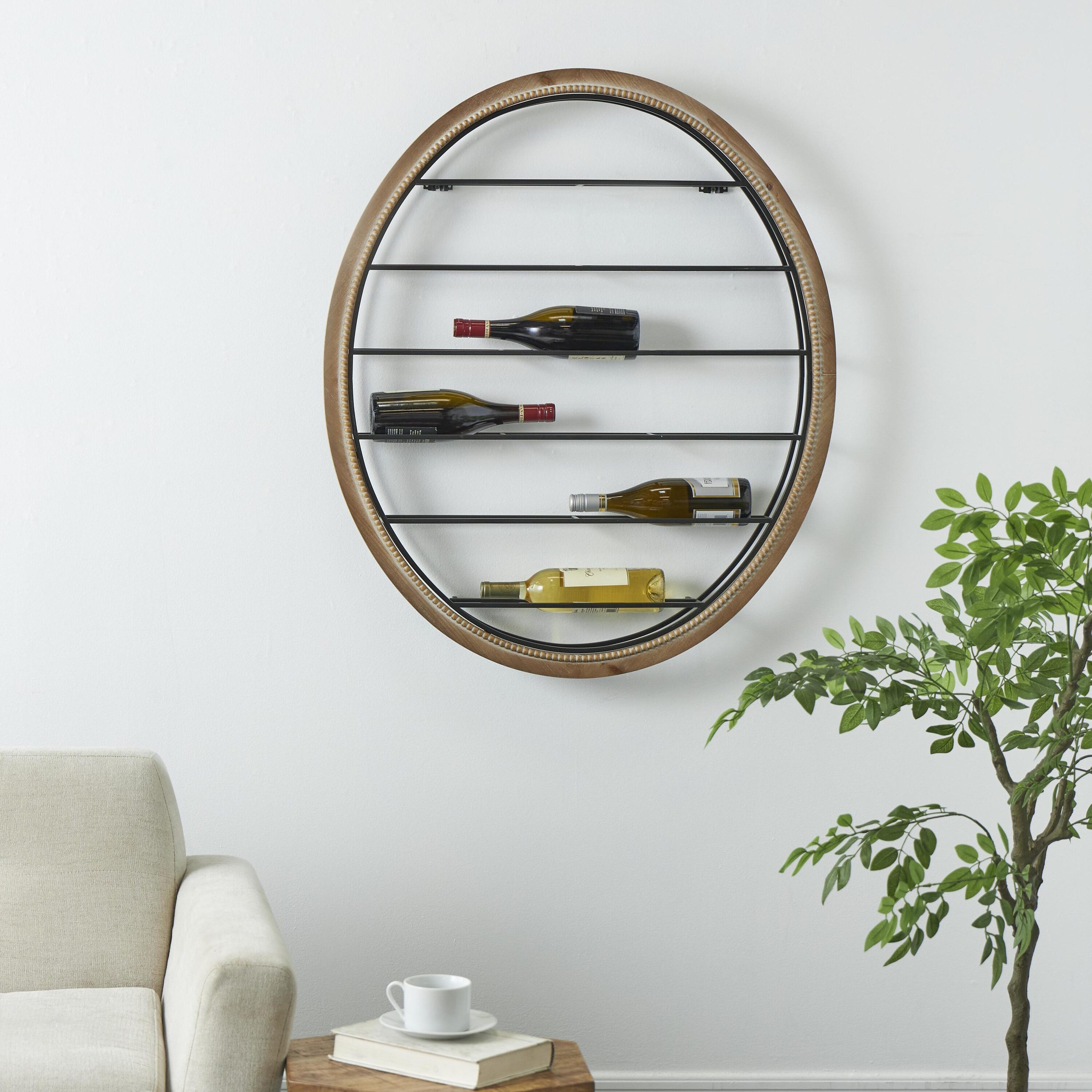 Grayson Lane 821704 13 -Bottle Black Iron Wall-Mounted Wine rack