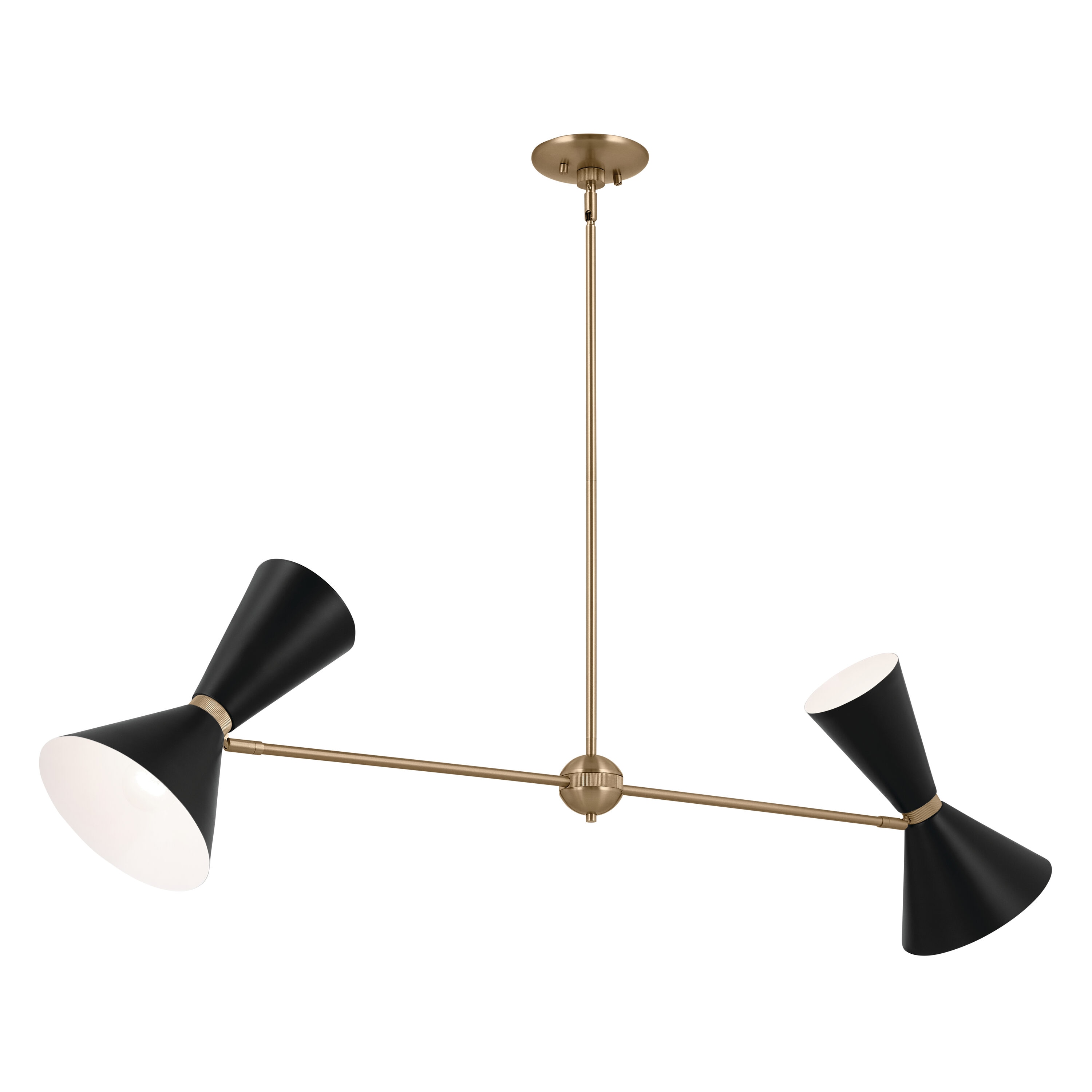 Kichler Phix 4-Light Gold Mid-century Led, Dry rated Chandelier at ...