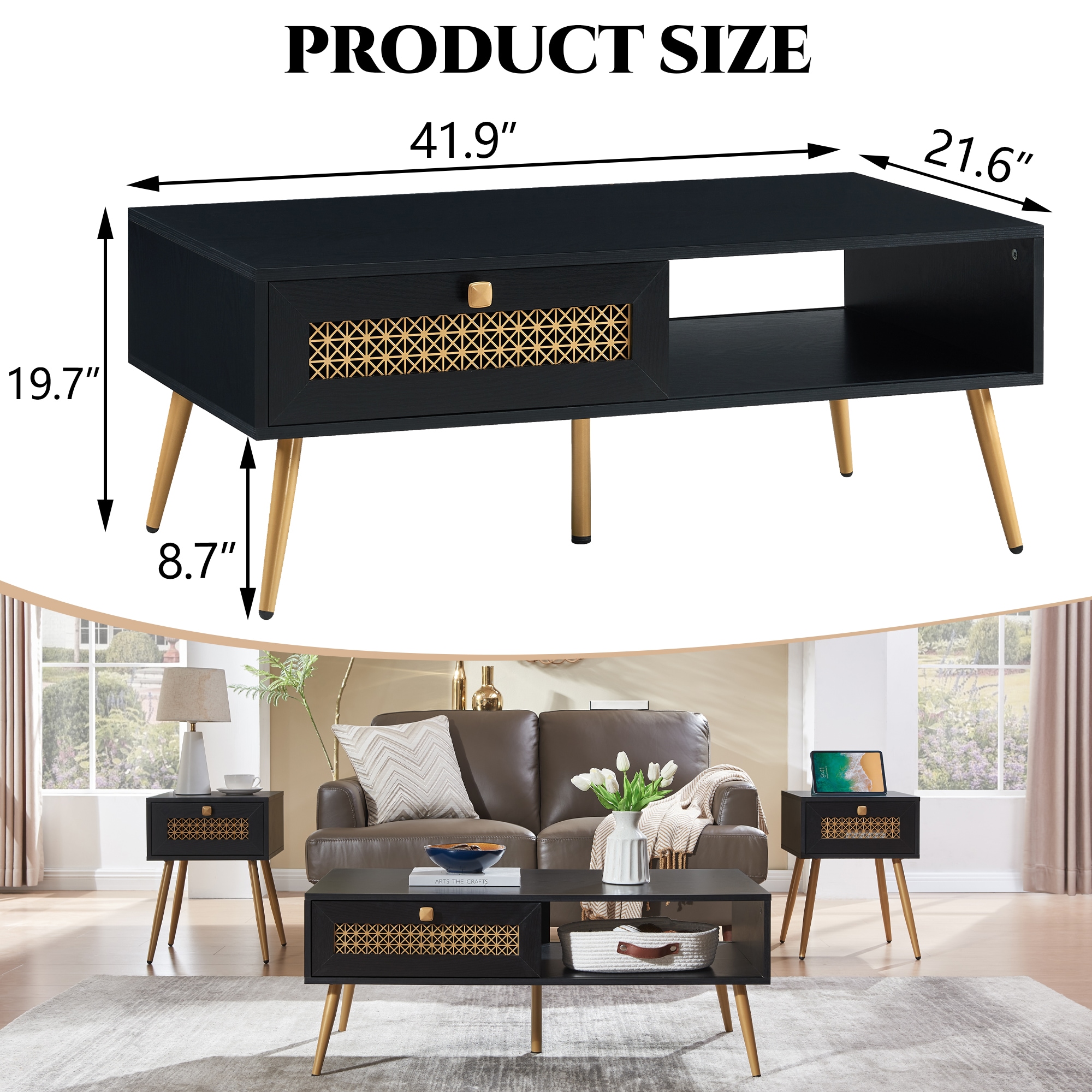 EDYO LIVING WMTB14-BLK Coffee-Tables - View #7