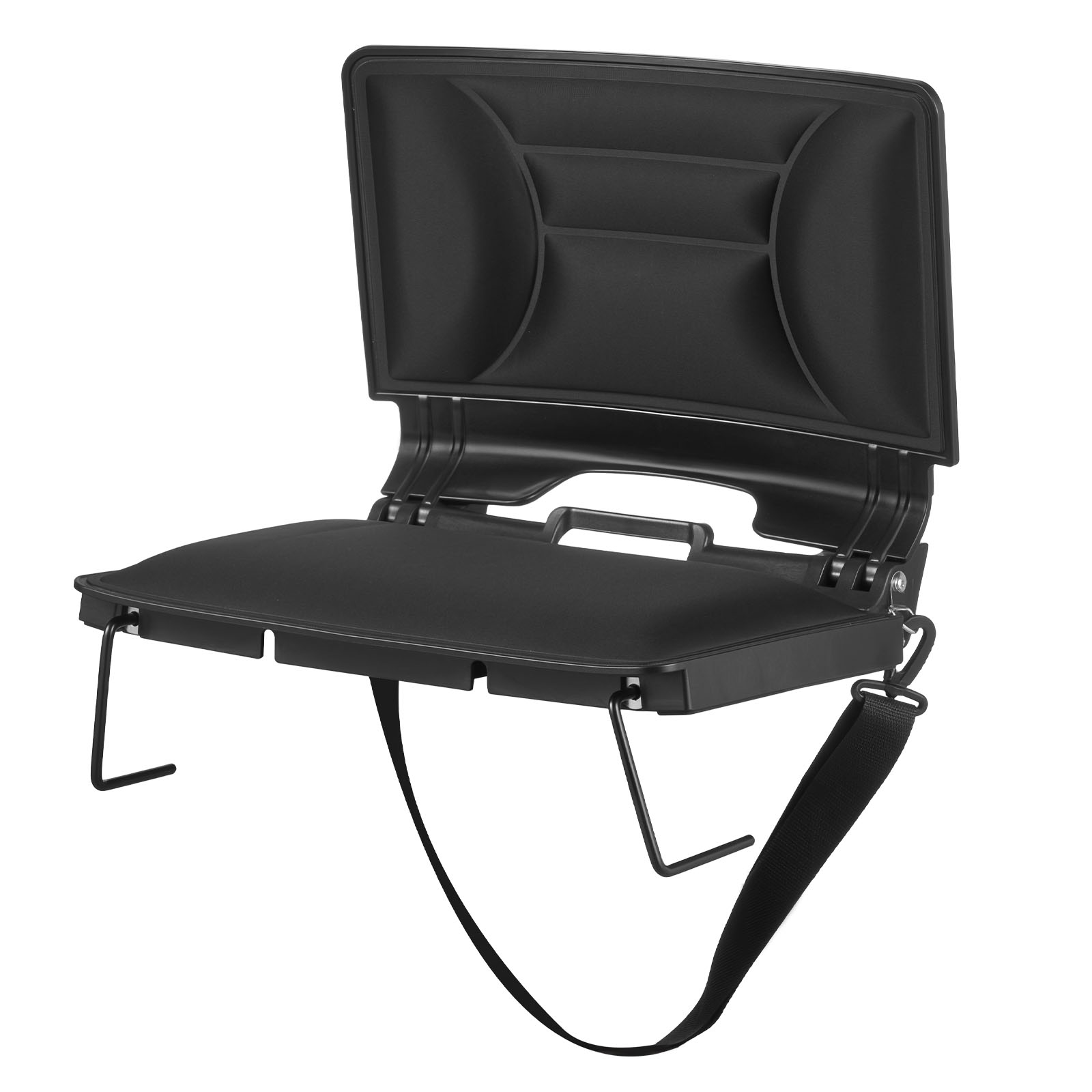 VEVOR Stadium Seat Folding Bleacher Chair with Back Support and Thick Cushion Padded Stadium Seat for Bleacher Includes Shoulder Strap Hooks Cup Holder Lycra Material Side Pocket PP Material