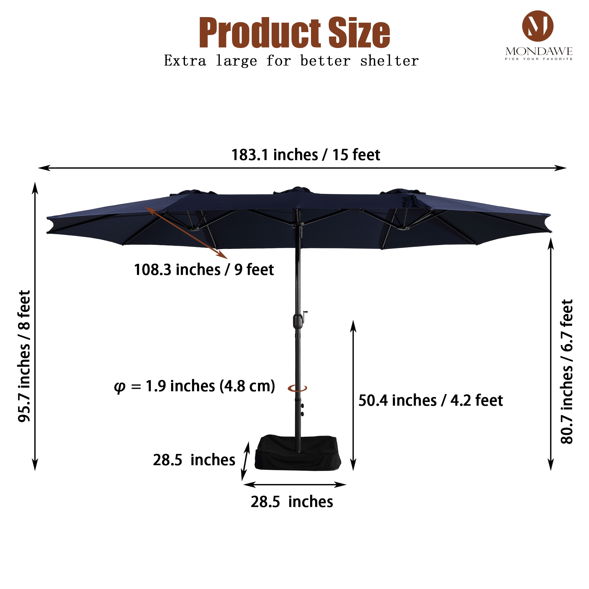 Mondawe WN370-HY Umbrellas-2 - View #8