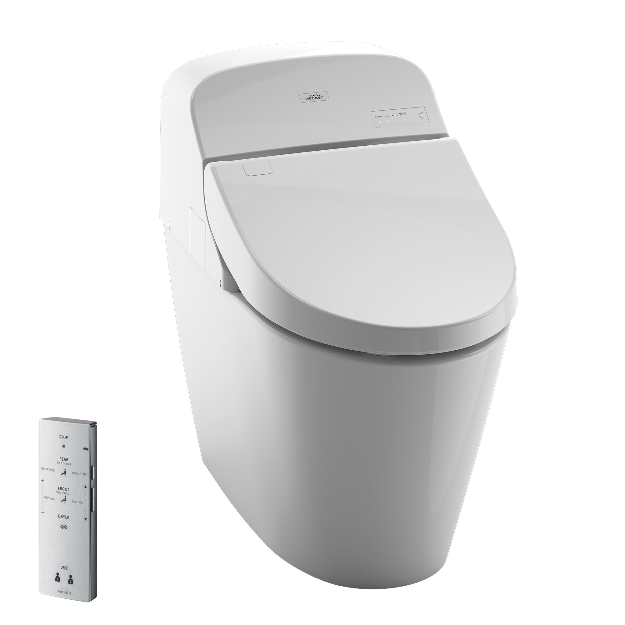 TOTO Cotton White Dual Flush Elongated Chair Height 2-piece ...
