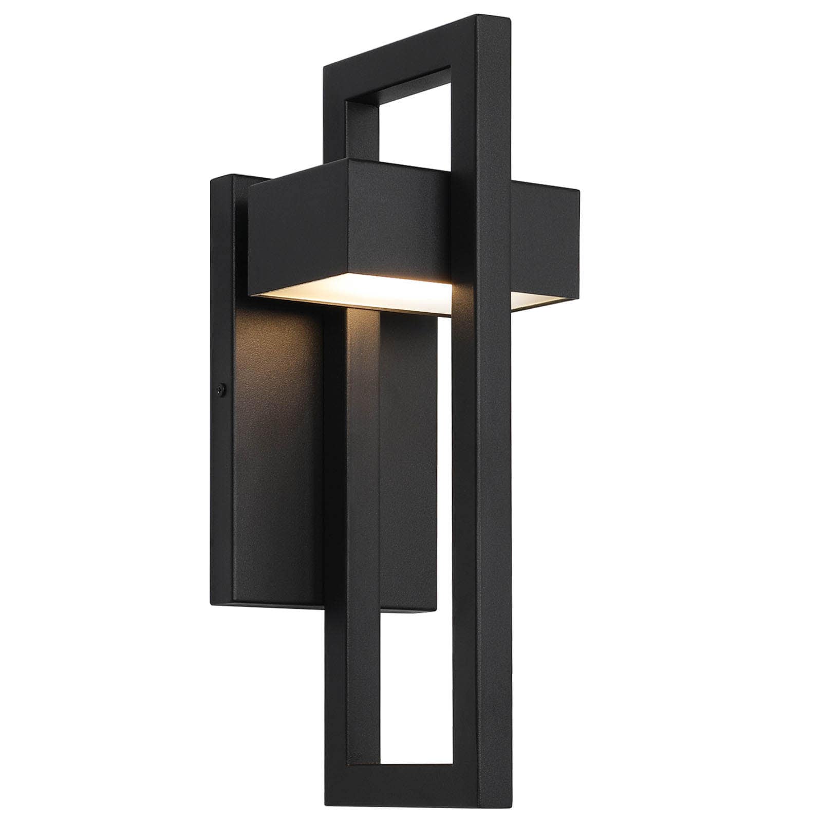 LamQee 06FTL0247ABK Outdoor Wall Light 13.6-in H Matte Black Hardwired Integrated LED Outdoor Wall Light