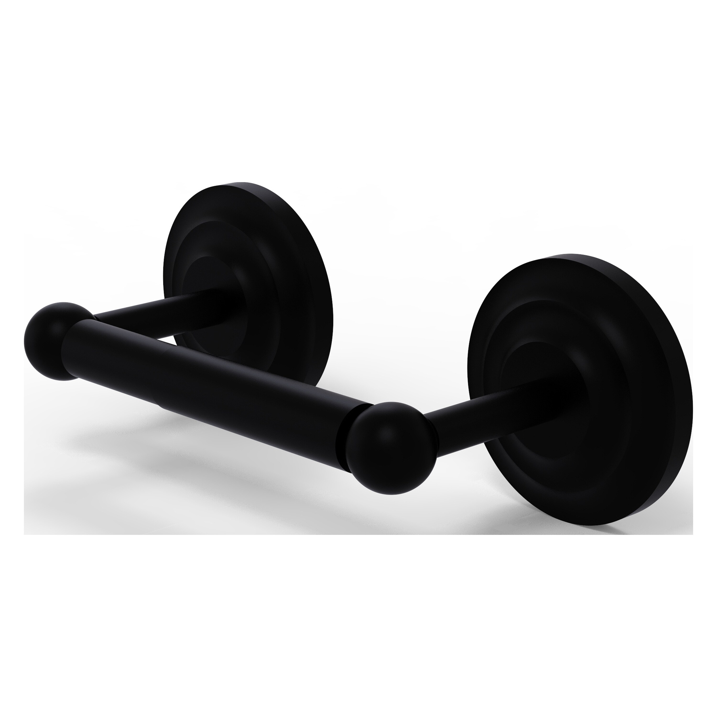 Allied Brass PQN-24-BKM Prestige Que New Matte Black Wall mount Double post Toilet Paper Holder 1 -Rolls