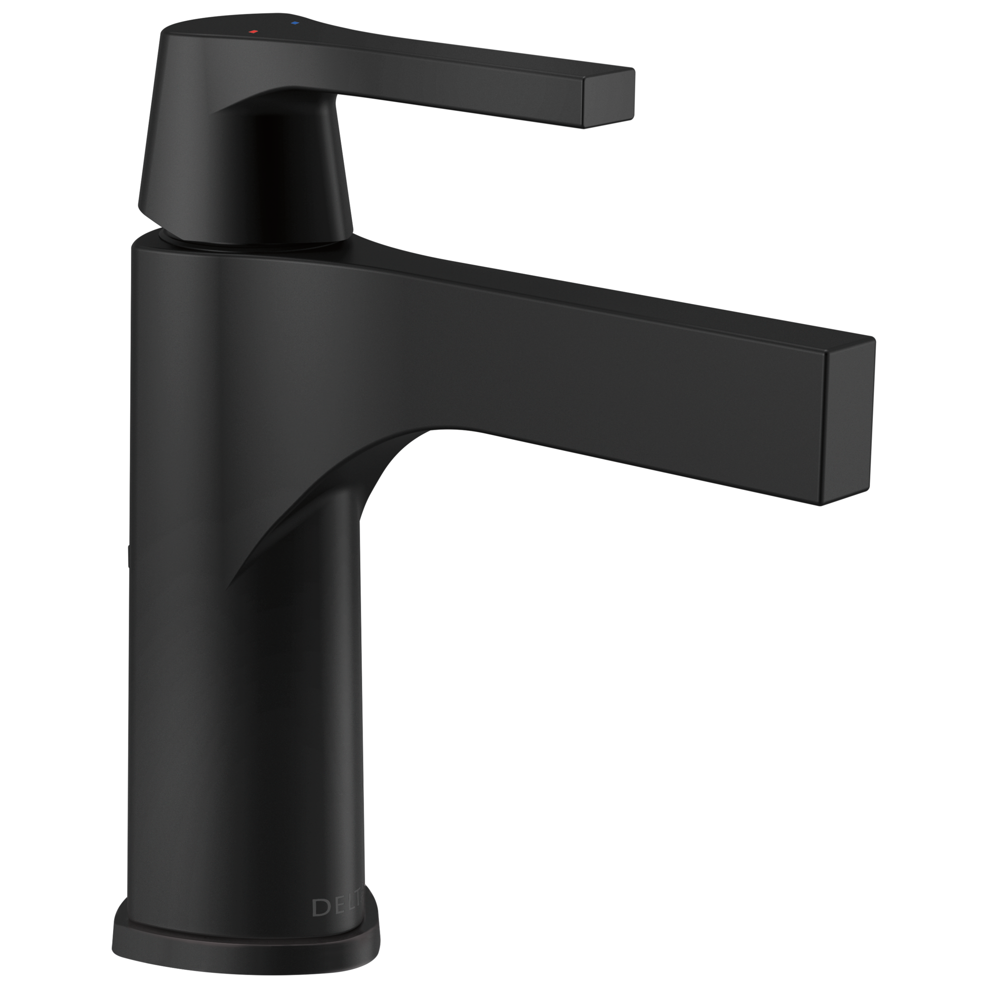 Delta 574-BLMPU-DST Zura Matte Black 4-in centerset 1-handle WaterSense Low-arc Residential Handle Bathroom Sink Faucet with Drain