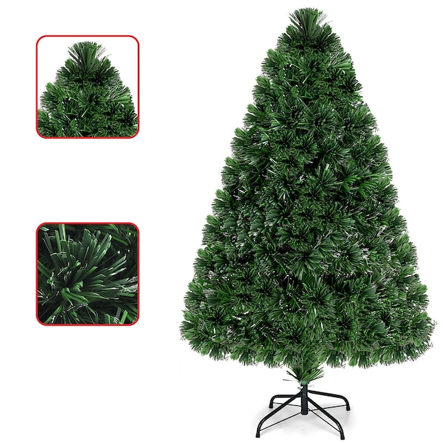 Goplus 4-ft Pre-lit Artificial Christmas Tree with LED Lights in the  Artificial Christmas Trees department at