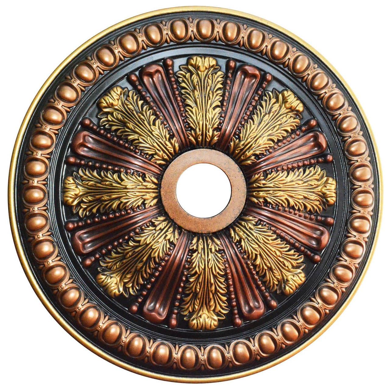 From Plain to Beautiful in Hours CCMF-052-INT-LL Sunshine Illusion II 27.88-Inches W x 27.88-Inches L Architectural Painted Antique Bronze, Antique Copper, Olympic Gold Polyurethane Whole Ceiling Medallion