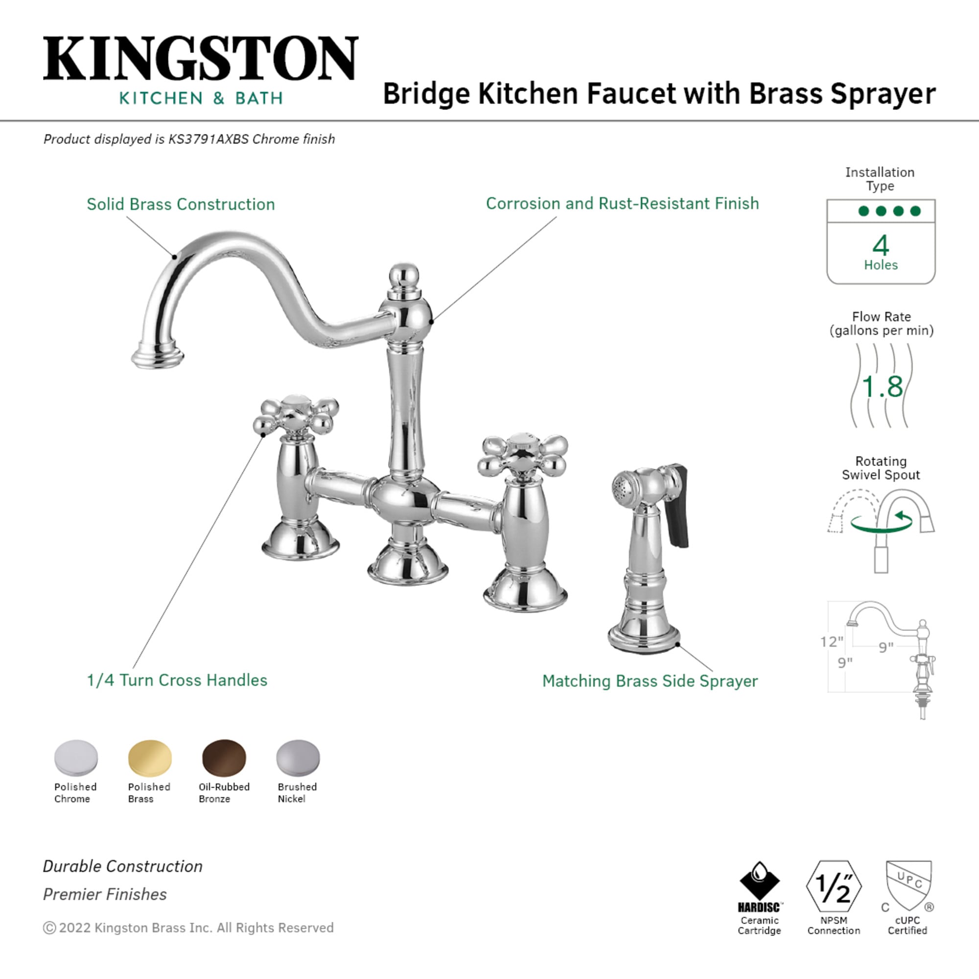 Kingston Brass WLKS3791AXBS Kitchen-Faucets - View #2
