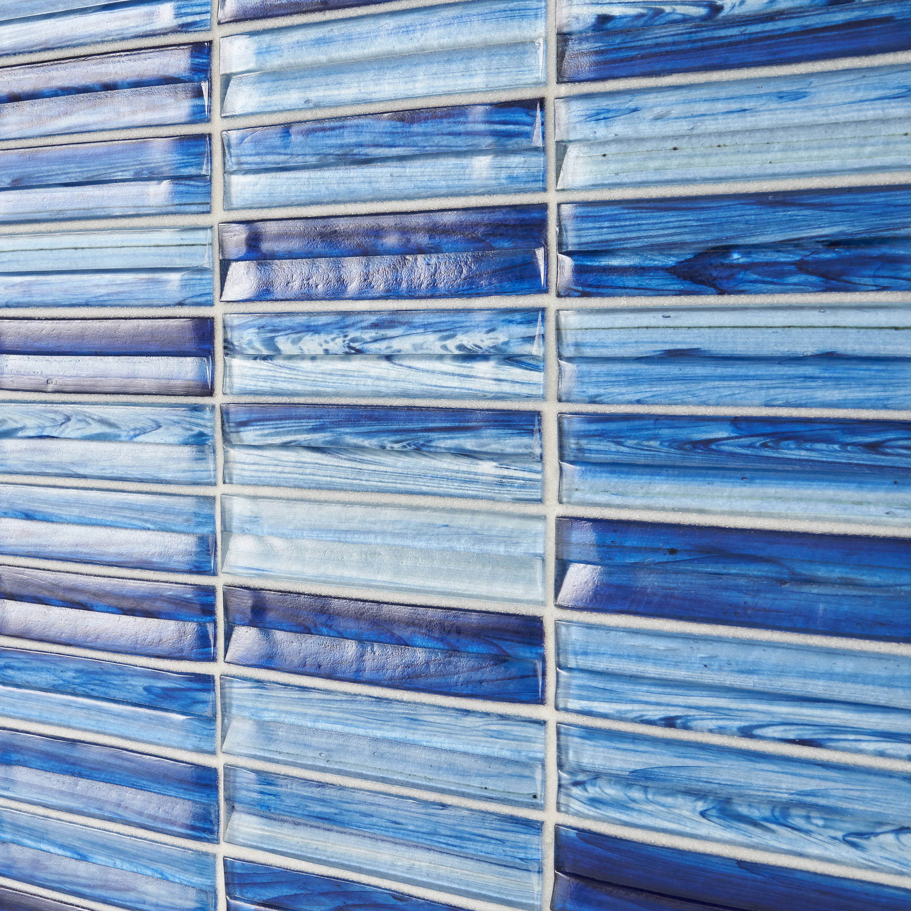 Tara Blue Polished Glass Mosaic Wall Tile