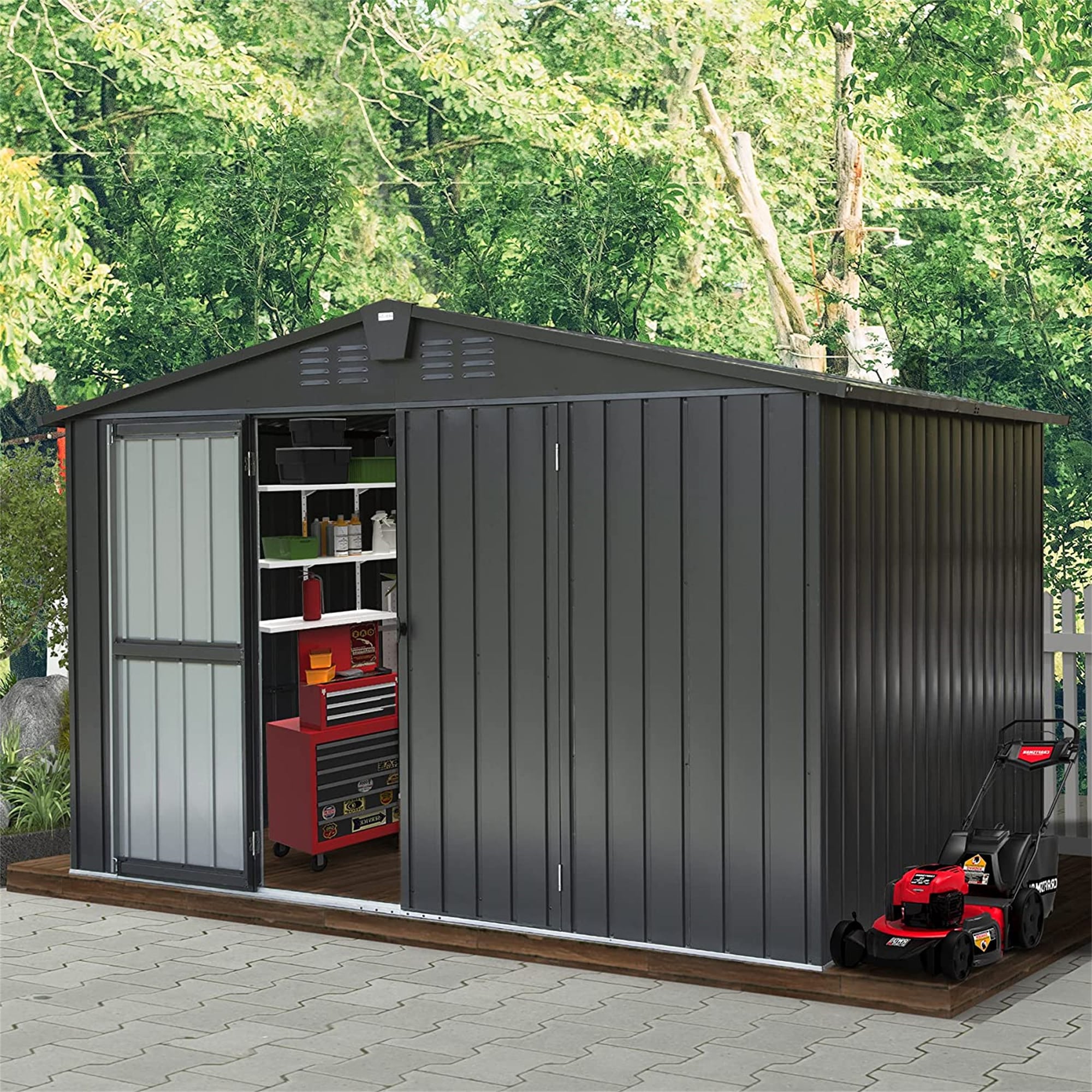 Clihome CL-TP71700196DGY Metal-Storage-Buildings-Sheds - View #2