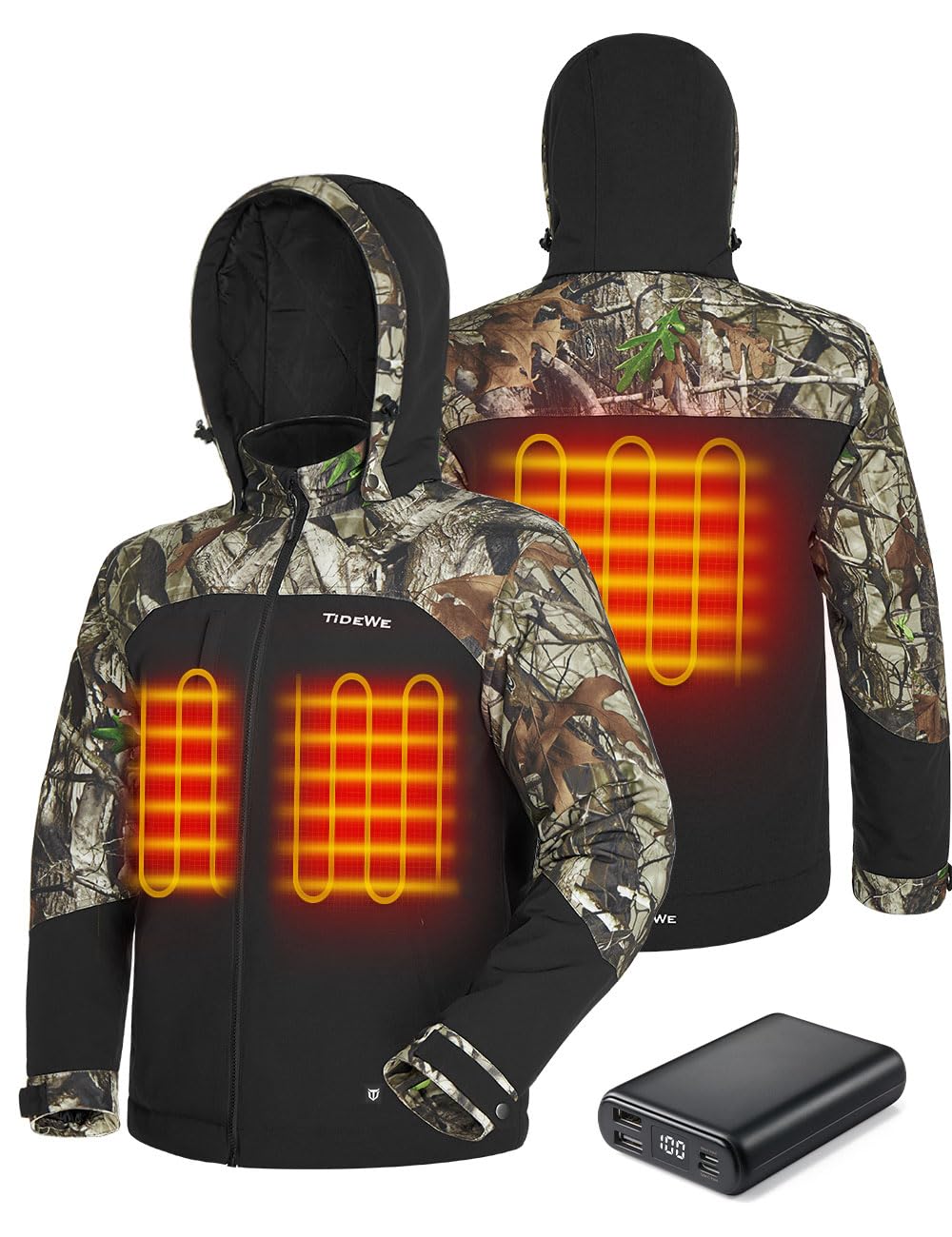 Tidewe B0C13YJJM9 HEATED JACKET MEN 180G INSULATION WORK COAT WATER RESISTANT