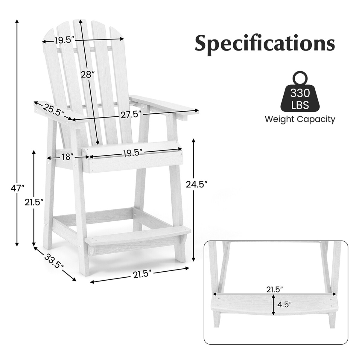 Costway HCST00508 Patio-Chairs - View #3