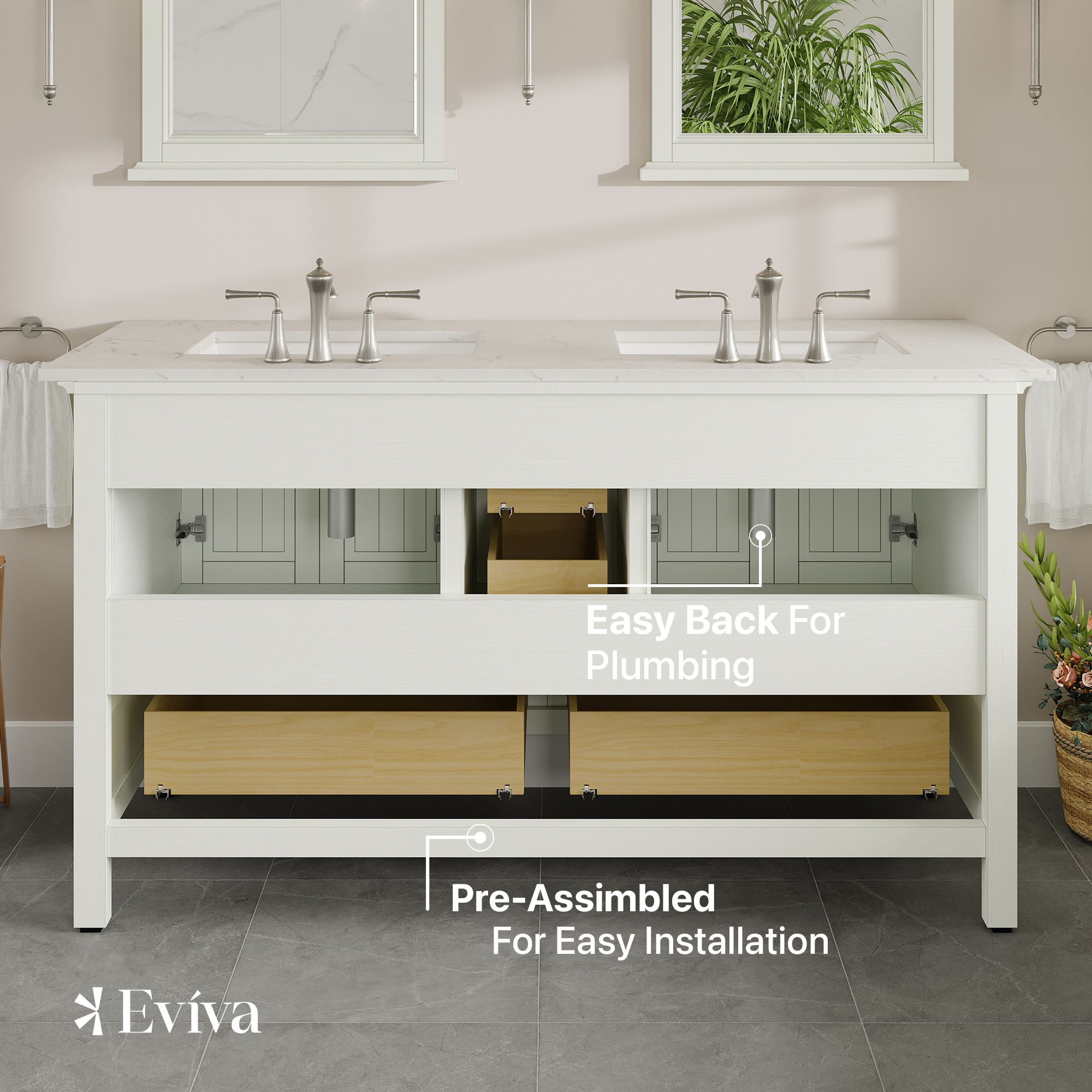 Eviva EVVN612-60WH-Q Bath-Vanity-Combo - View #6