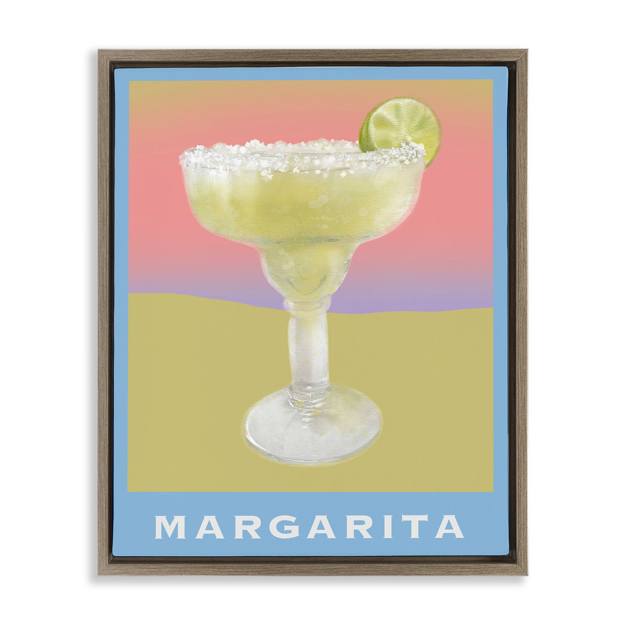 Stupell Industries BS-497-FFE-16X20 Margarita over Faded Gradient Brown Framed Floater Canvas Wall Art By Matthew Piotrowicz 17 x 21