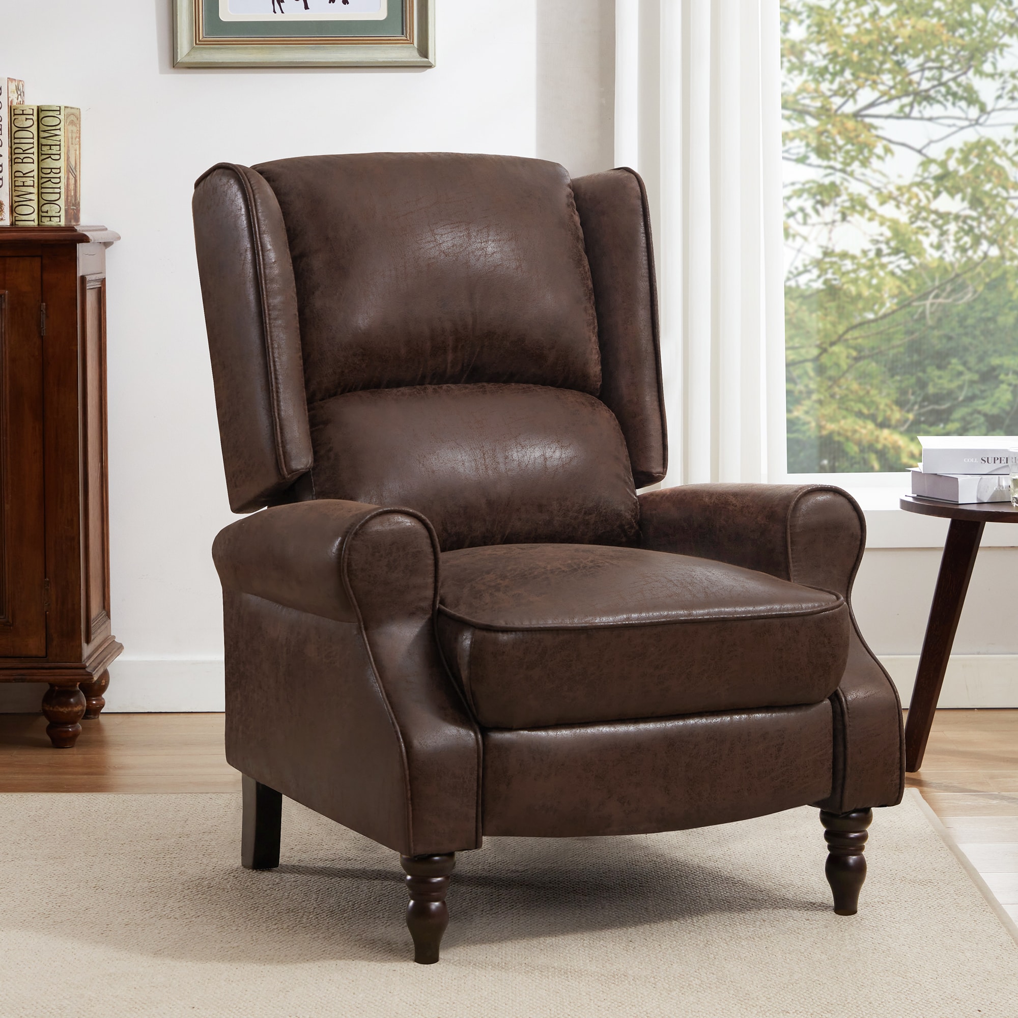 LUE BONA SN-007-07LS Modern Dark Brown Linen Theater seating Chair