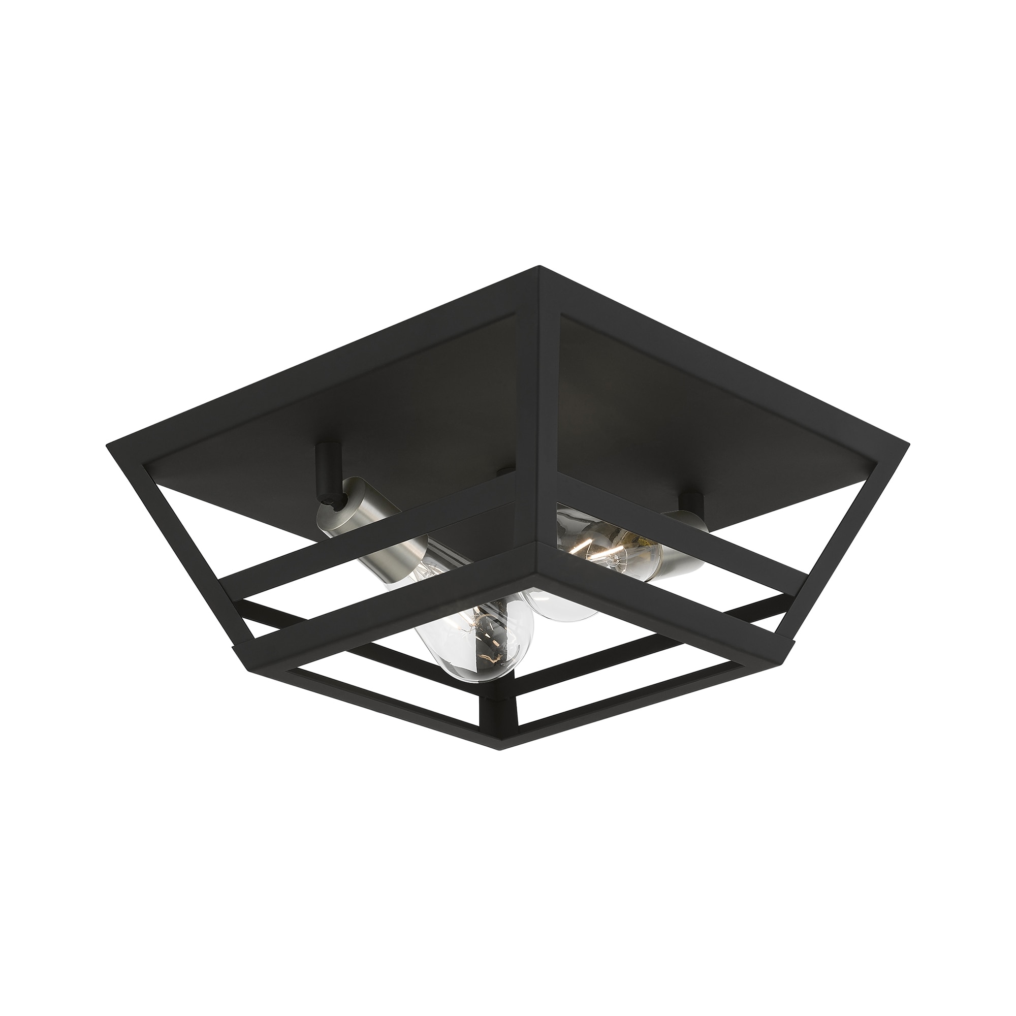 Schofield Transitional 2-Light Flush Mount in Black & Brushed Nickel