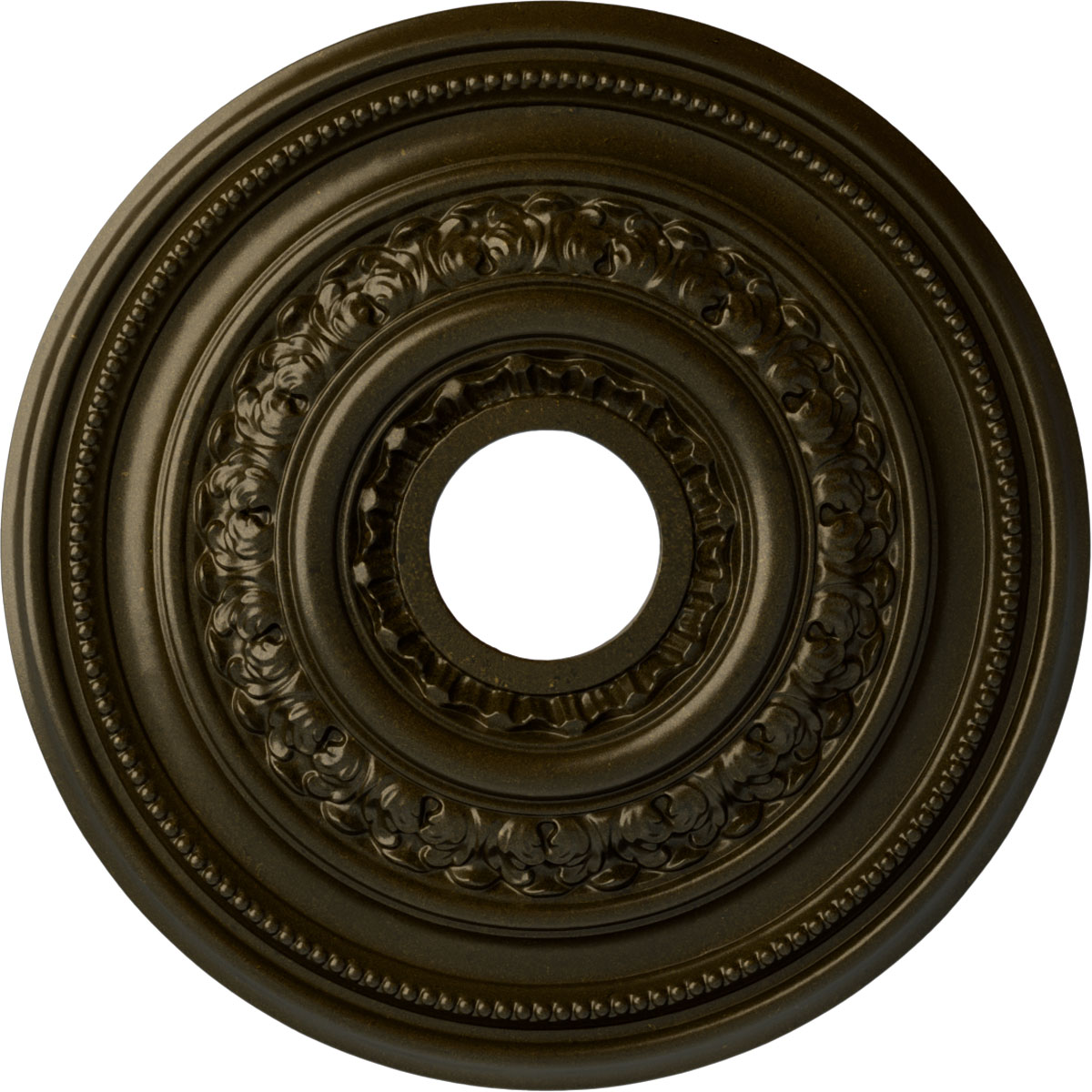 Ekena Millwork CM17OLGGS Orleans 17.625-in W x 17.625-in L Painted Green Gold Polyurethane Whole Ceiling Medallion