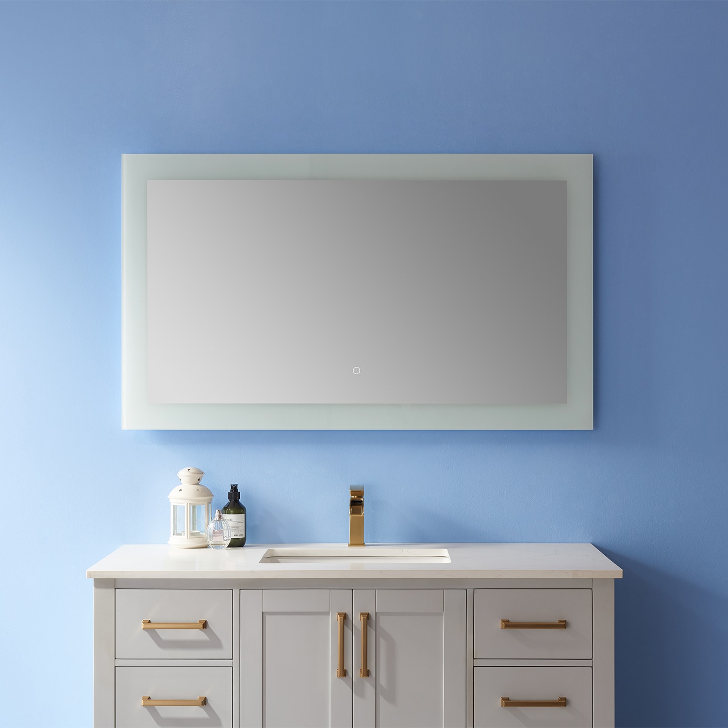 Callista 48" Brushed Aluminum Frameless LED Vanity Mirror