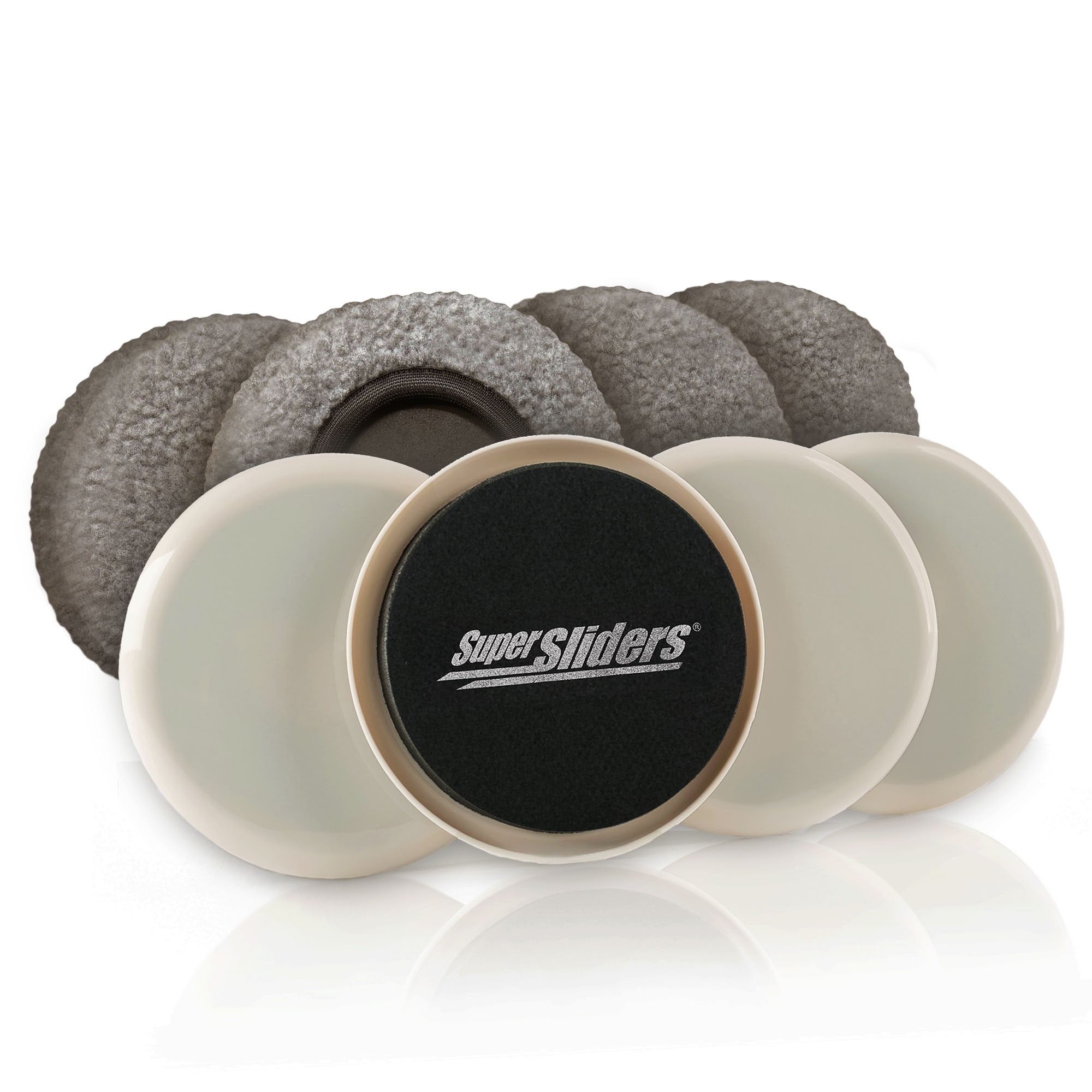 Super Sliders 4 -Pack 4 3/4-in Round Plastic Carpet and hard surface Furniture Slider